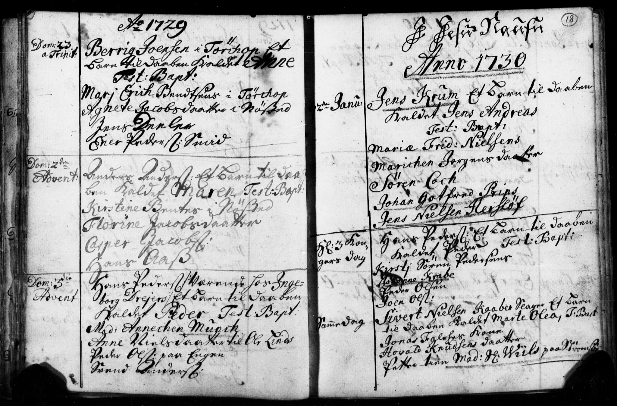 Strømsø kirkebøker, AV/SAKO-A-246/F/Fb/L0001: Ministerialbok nr. II 1, 1725-1737, s. 18