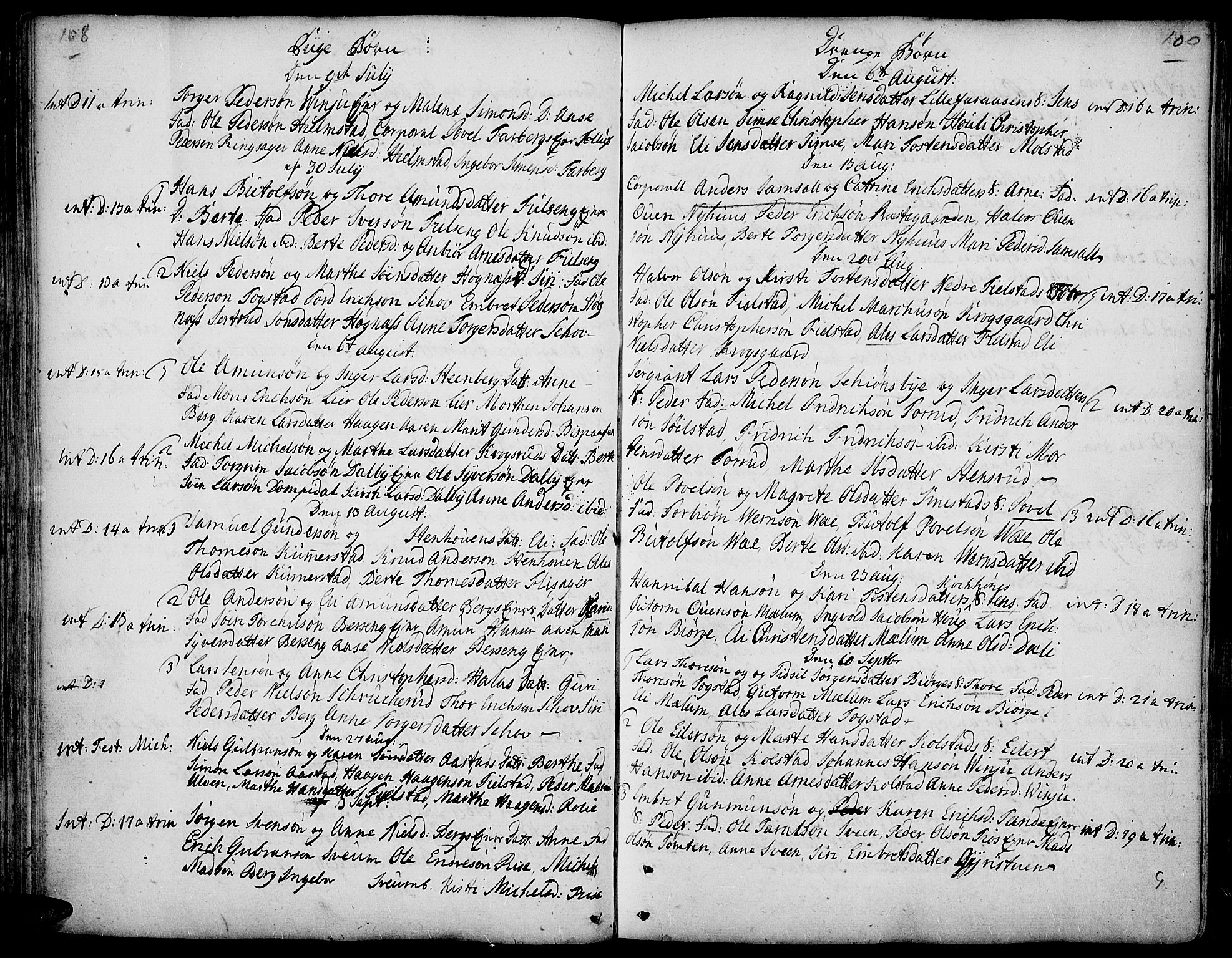Ringsaker prestekontor, AV/SAH-PREST-014/K/Ka/L0001: Ministerialbok nr. 1, 1734-1746, s. 108-109