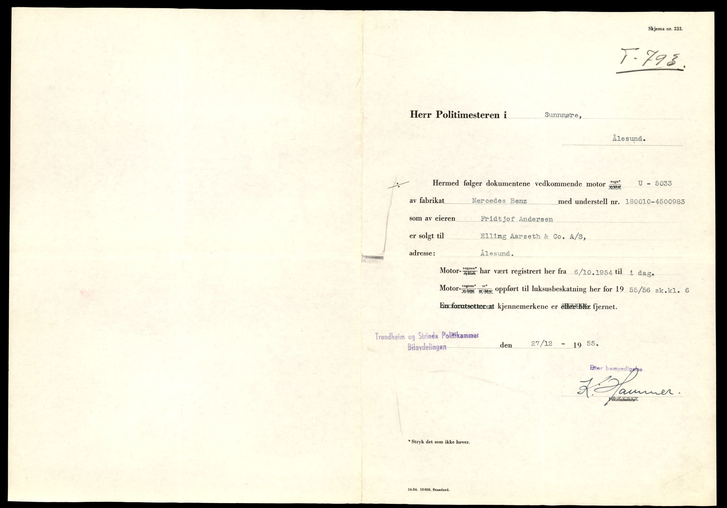 Møre og Romsdal vegkontor - Ålesund trafikkstasjon, SAT/A-4099/F/Fe/L0008: Registreringskort for kjøretøy T 747 - T 894, 1927-1998, s. 1438