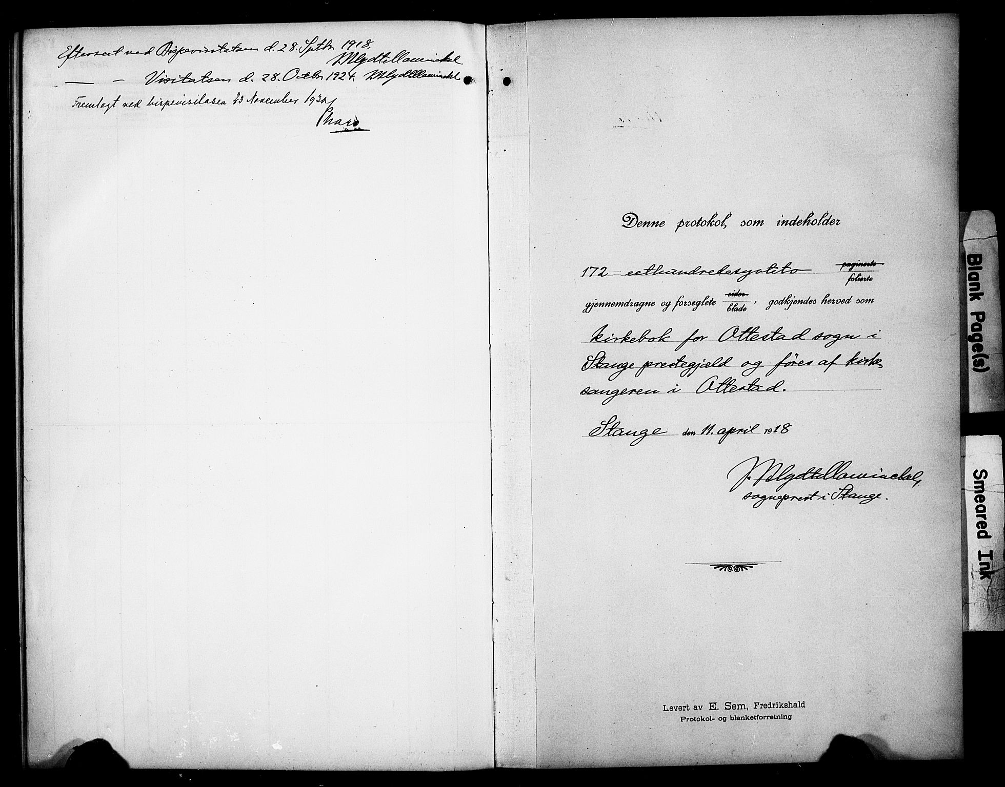 Stange prestekontor, AV/SAH-PREST-002/L/L0015: Klokkerbok nr. 15, 1916-1928
