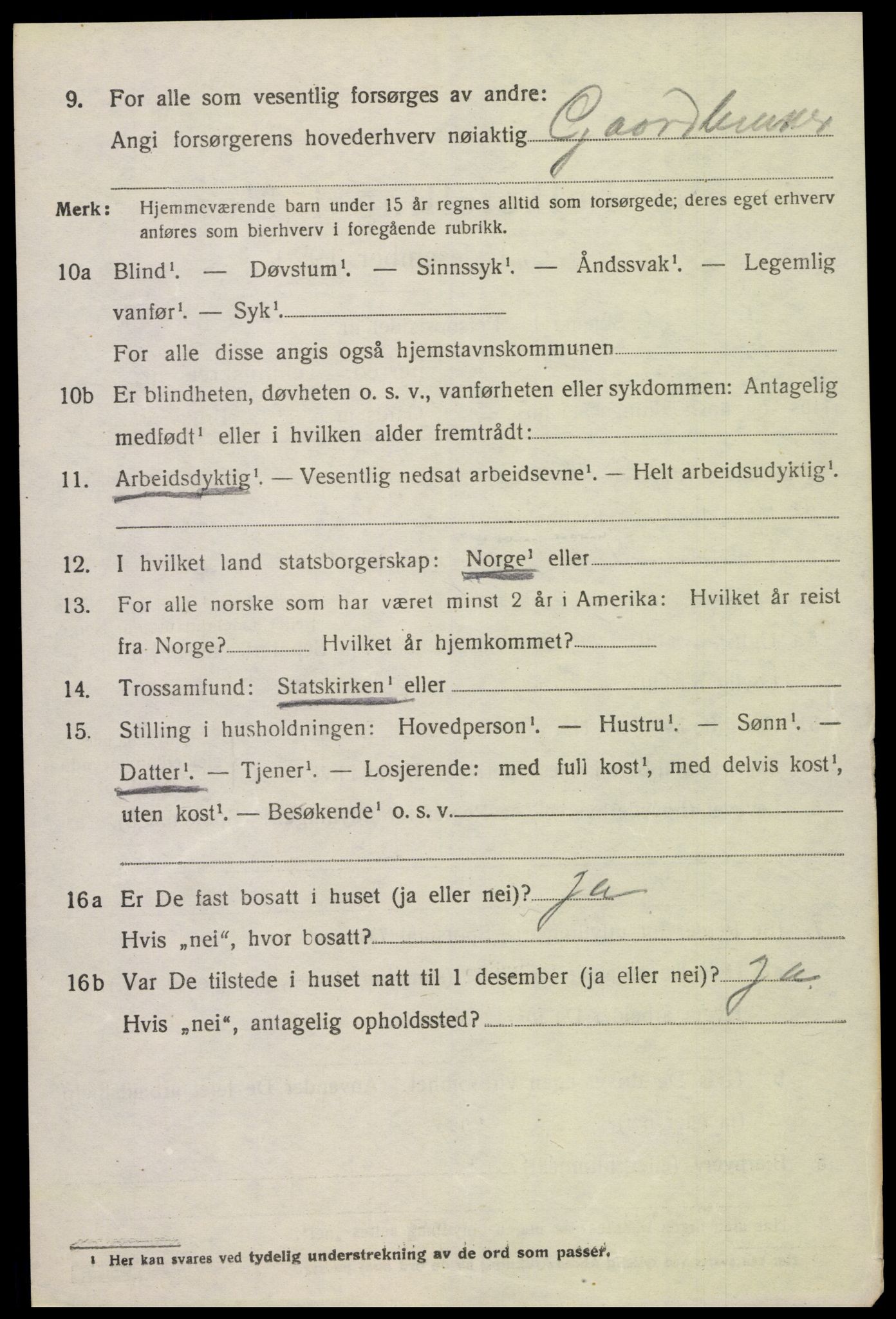 SAK, Folketelling 1920 for 1028 Vigmostad herred, 1920, s. 1226