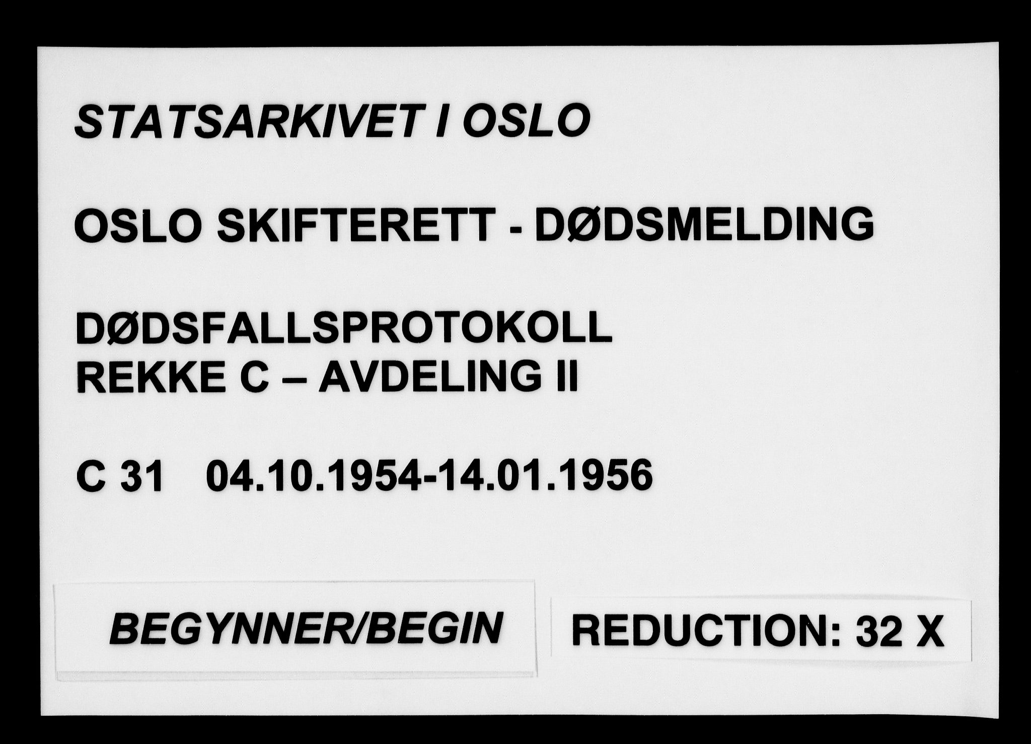 Oslo skifterett, AV/SAO-A-10383/G/Ga/Gac/L0031: Dødsfallsprotokoll - avd. II, 1954-1956