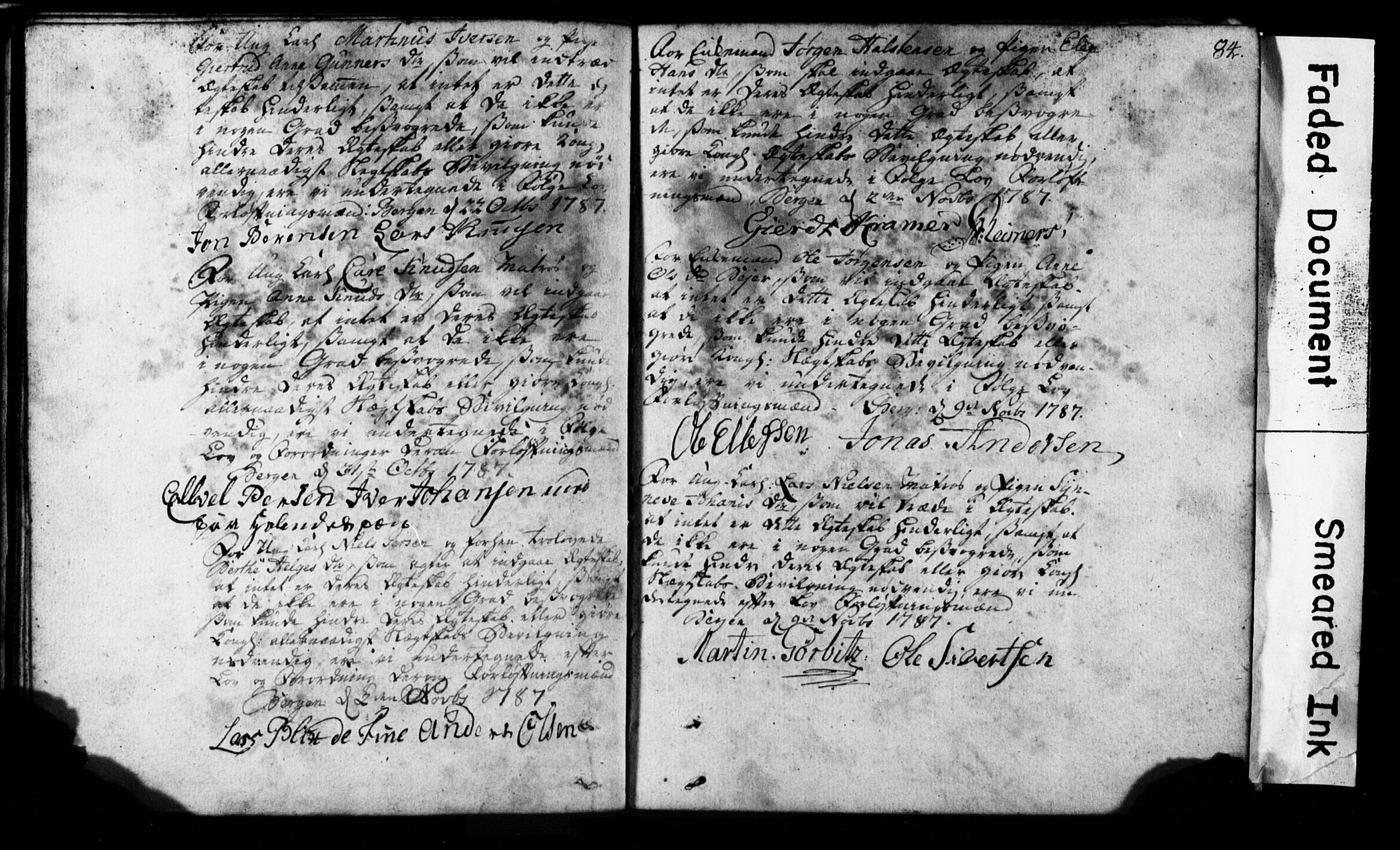Korskirken sokneprestembete, SAB/A-76101: Forlovererklæringer nr. II.5.1, 1776-1816, s. 84