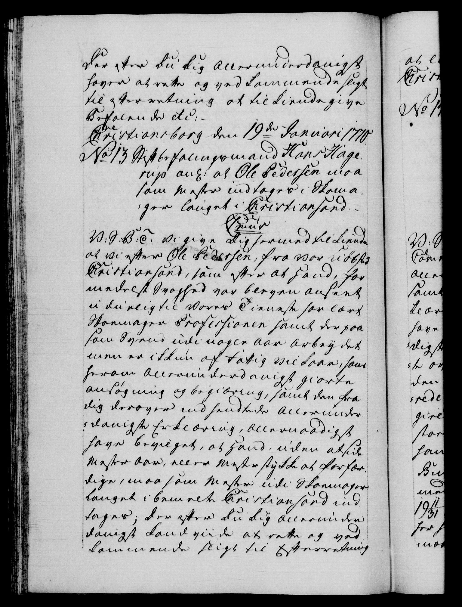 Danske Kanselli 1572-1799, AV/RA-EA-3023/F/Fc/Fca/Fcab/L0039: Norske tegnelser, 1769-1771, s. 201b