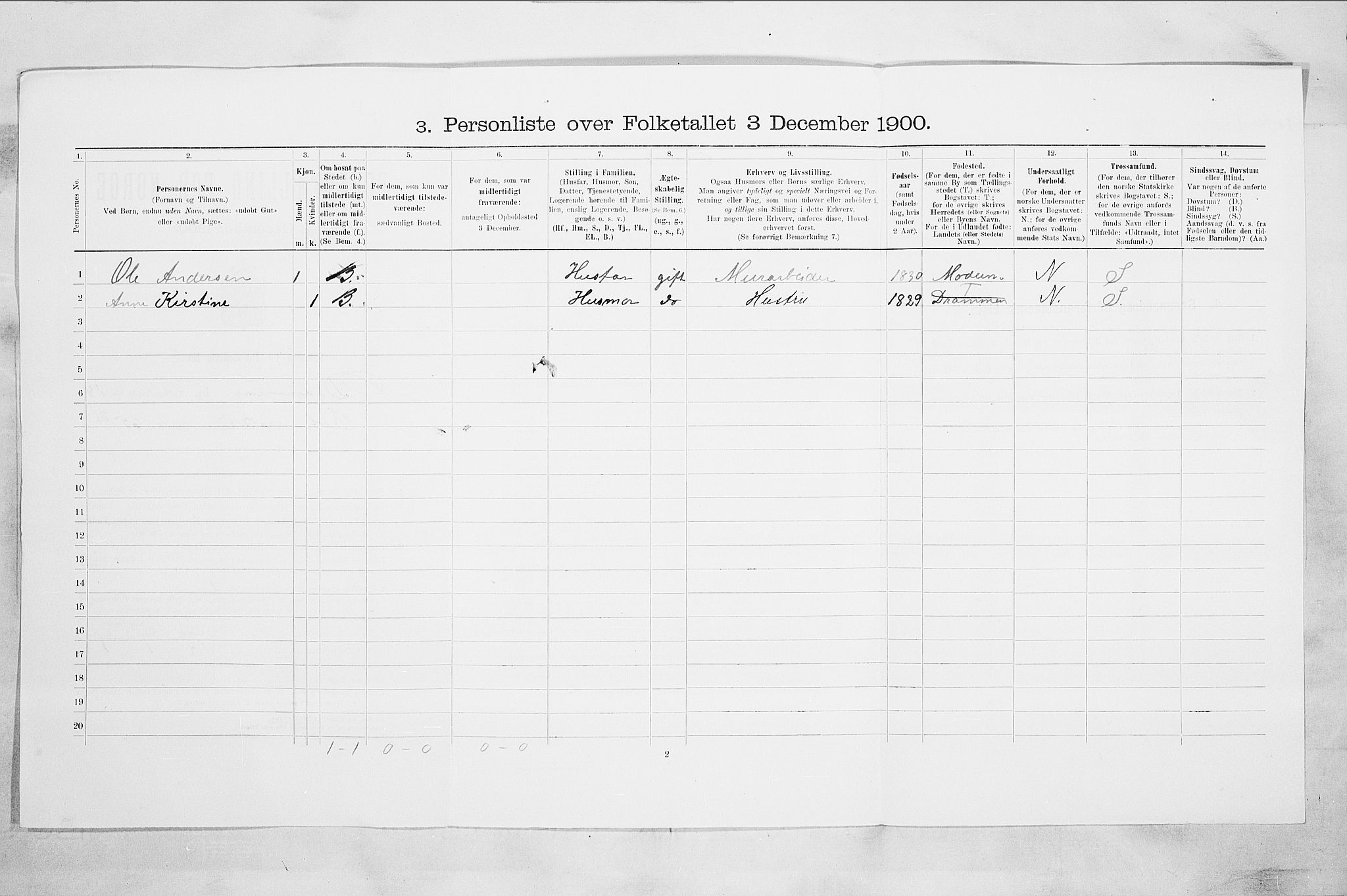 RA, Folketelling 1900 for 0602 Drammen kjøpstad, 1900, s. 2655