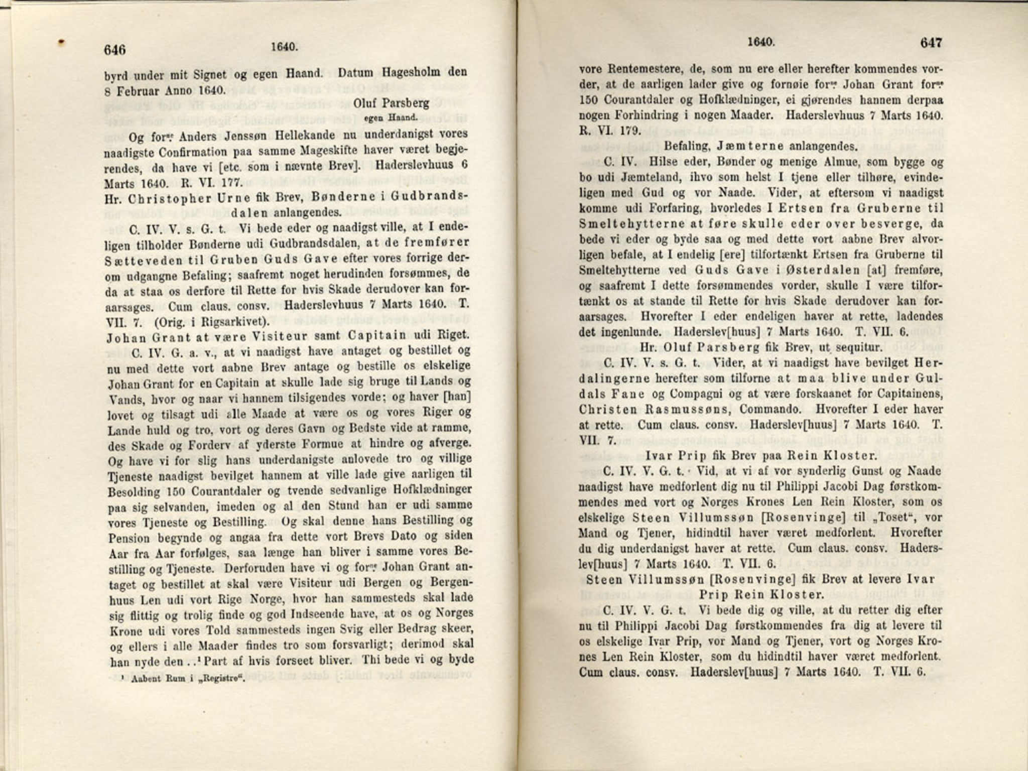 Publikasjoner utgitt av Det Norske Historiske Kildeskriftfond, PUBL/-/-/-: Norske Rigs-Registranter, bind 7, 1635-1640, s. 646-647