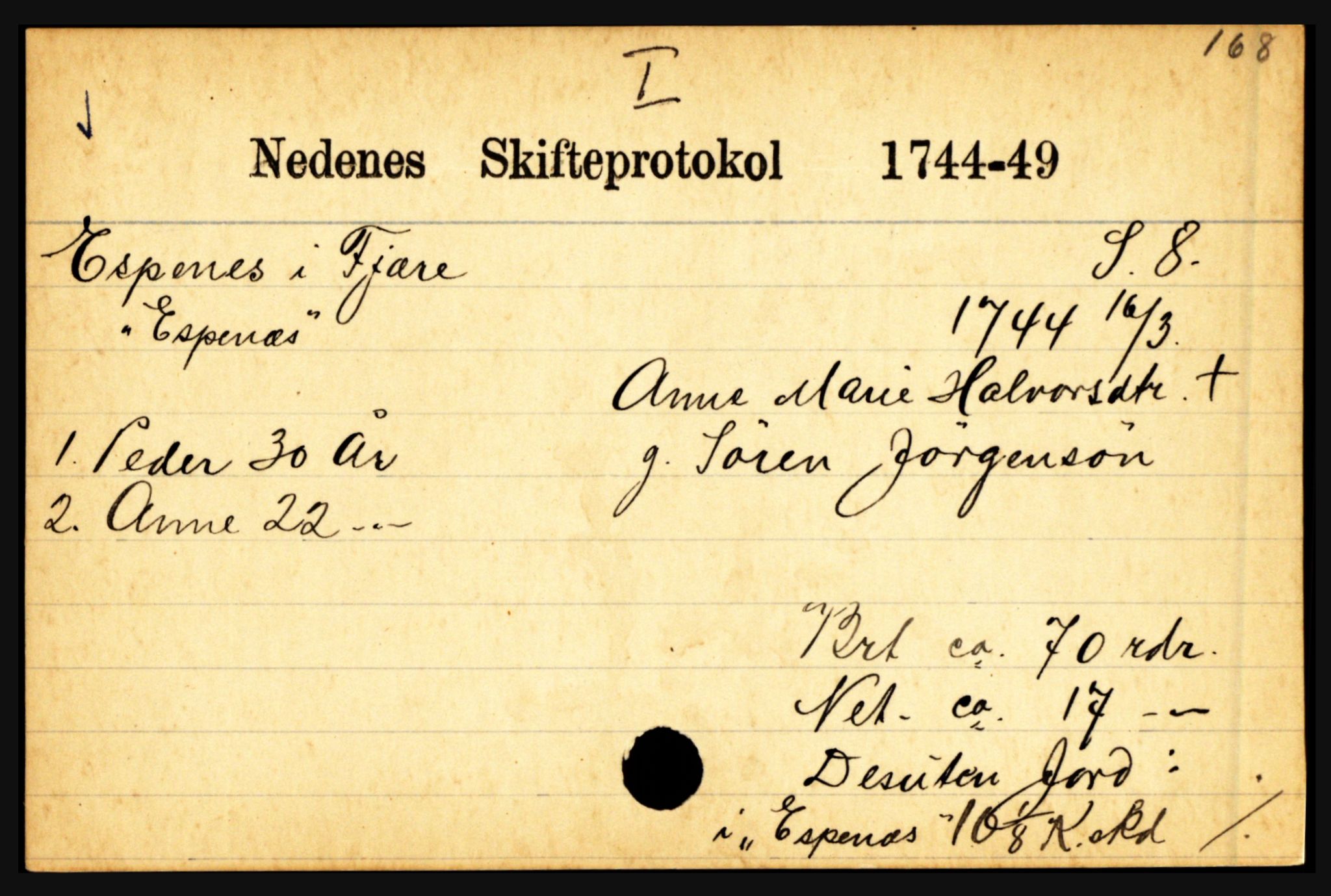 Nedenes sorenskriveri før 1824, AV/SAK-1221-0007/H, s. 6419