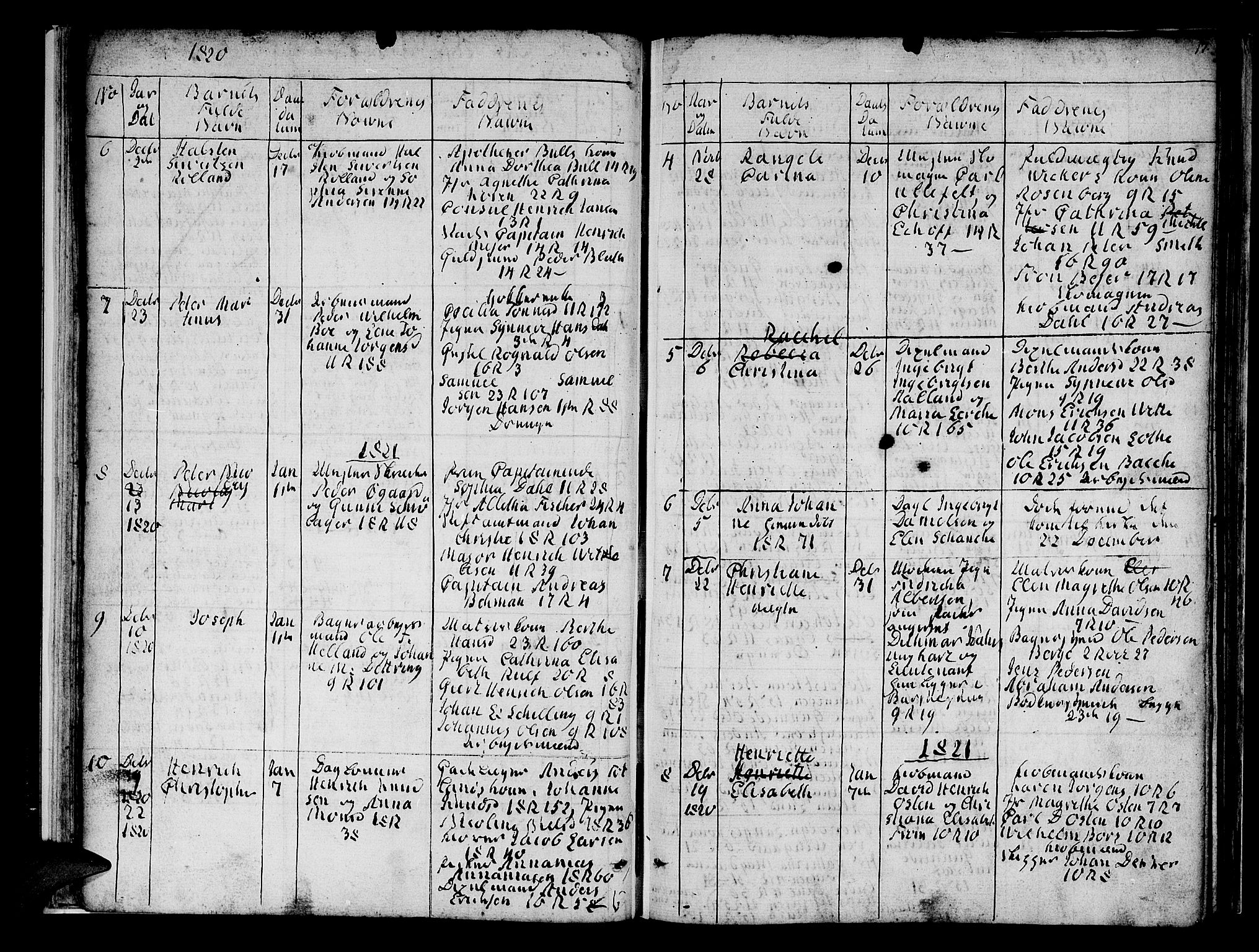 Domkirken sokneprestembete, AV/SAB-A-74801/H/Hab/L0004: Klokkerbok nr. A 4, 1820-1854, s. 17