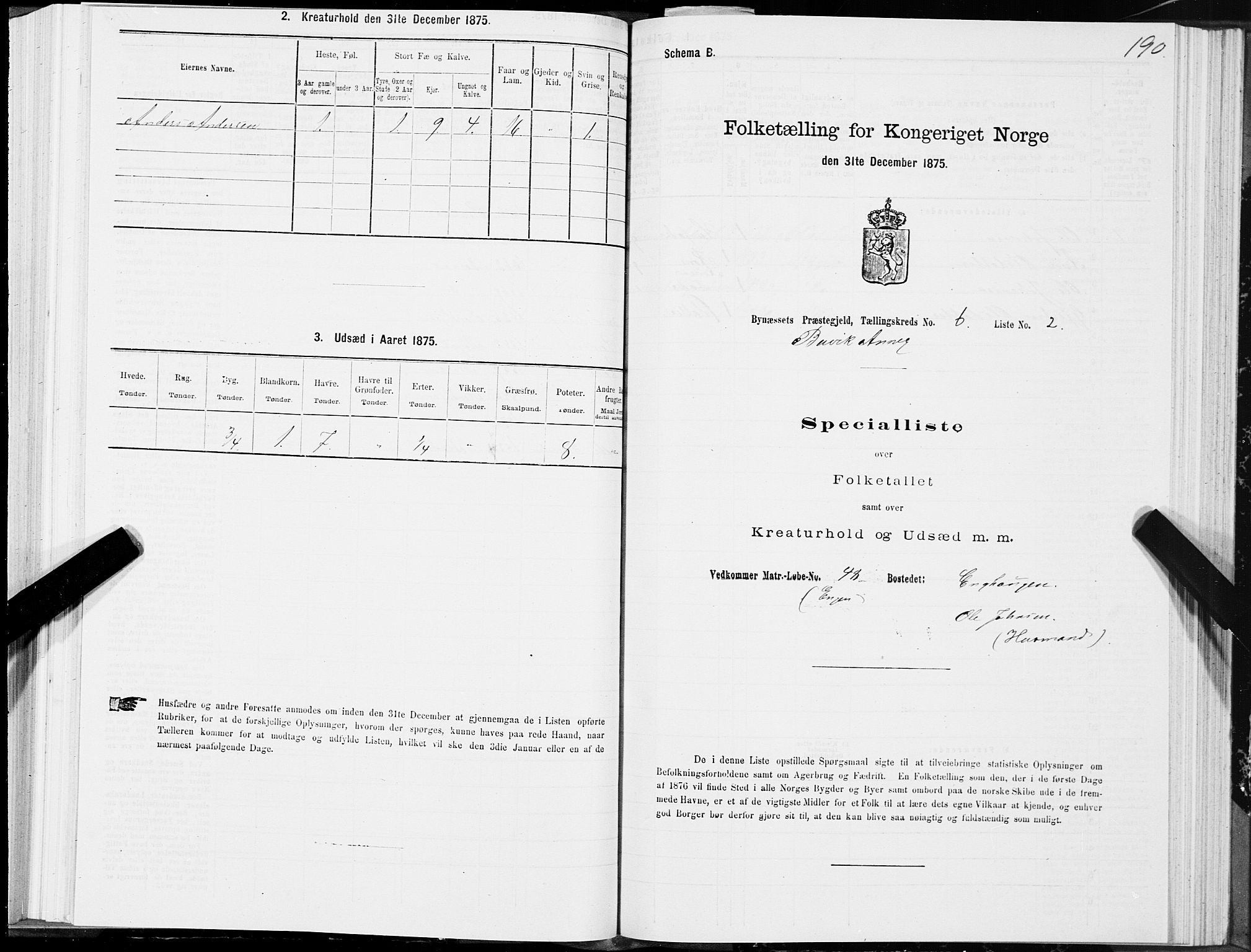 SAT, Folketelling 1875 for 1655P Byneset prestegjeld, 1875, s. 3190