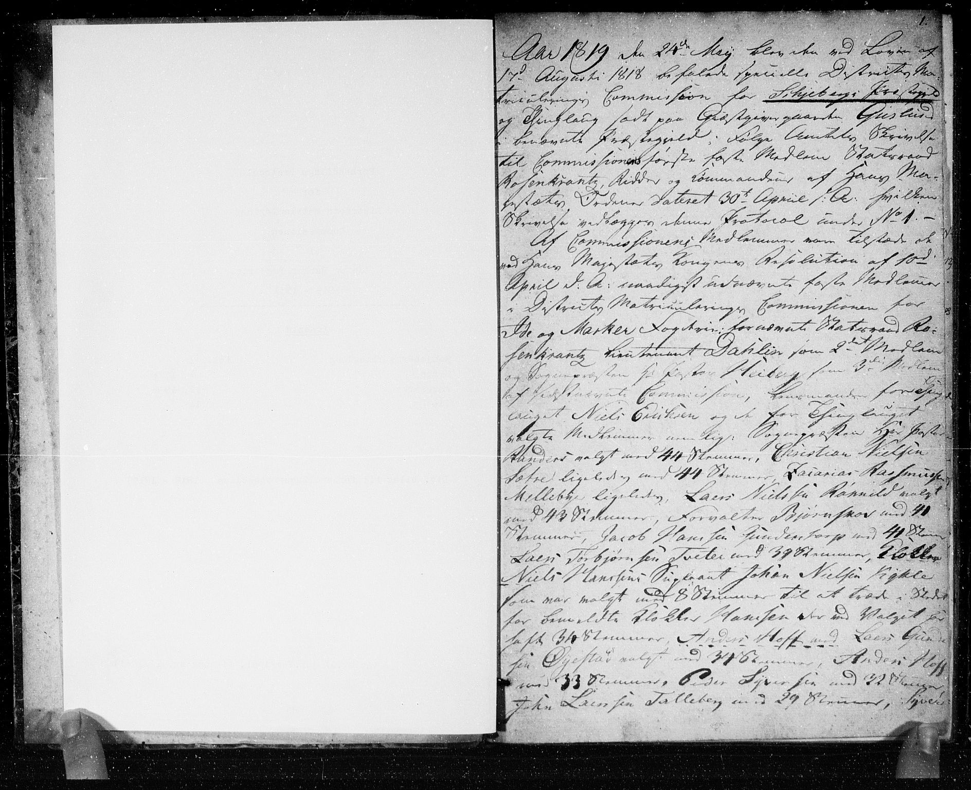 Hovedmatrikkelkommisjonen, AV/RA-S-1529, 1819-1831
