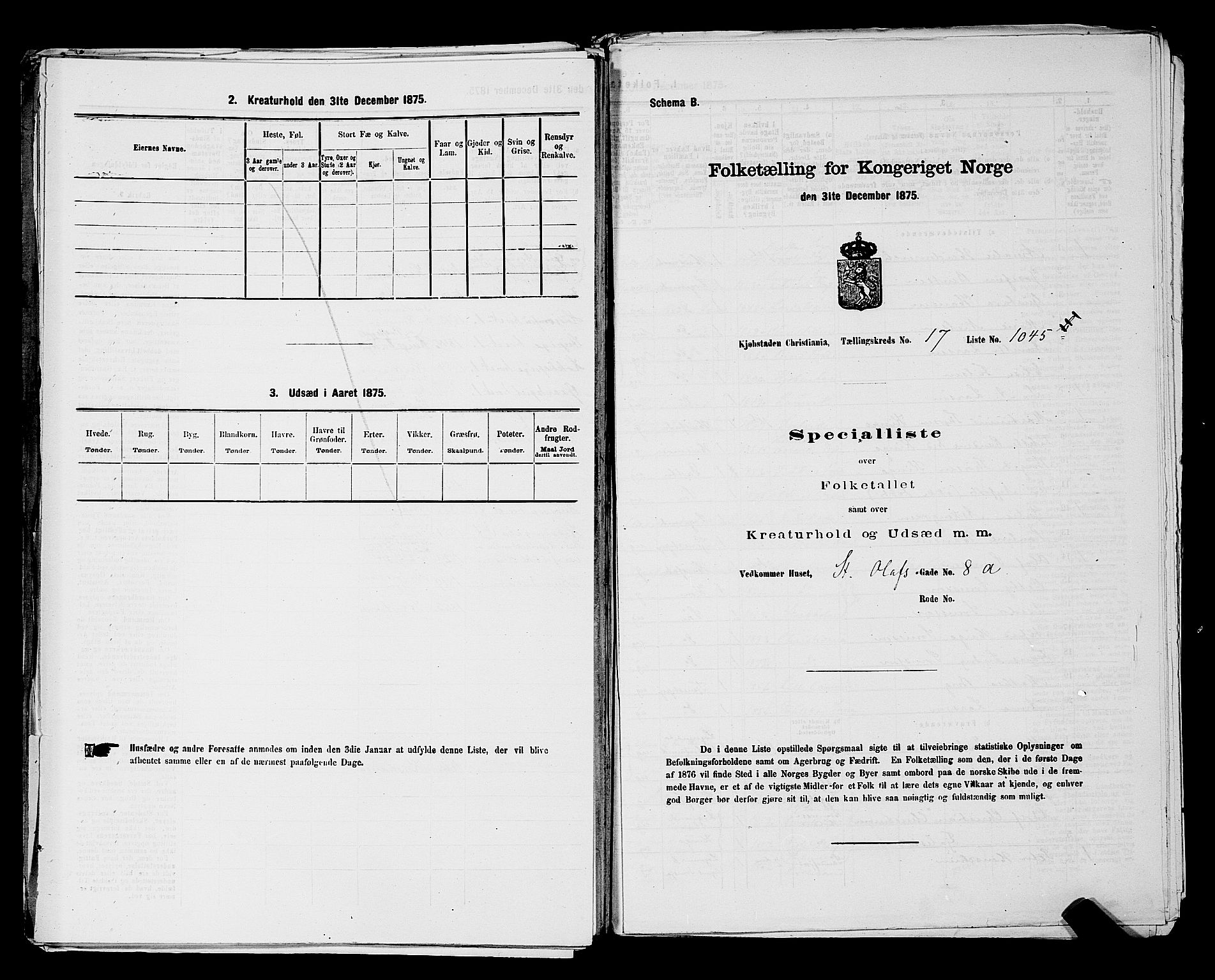 RA, Folketelling 1875 for 0301 Kristiania kjøpstad, 1875, s. 3281