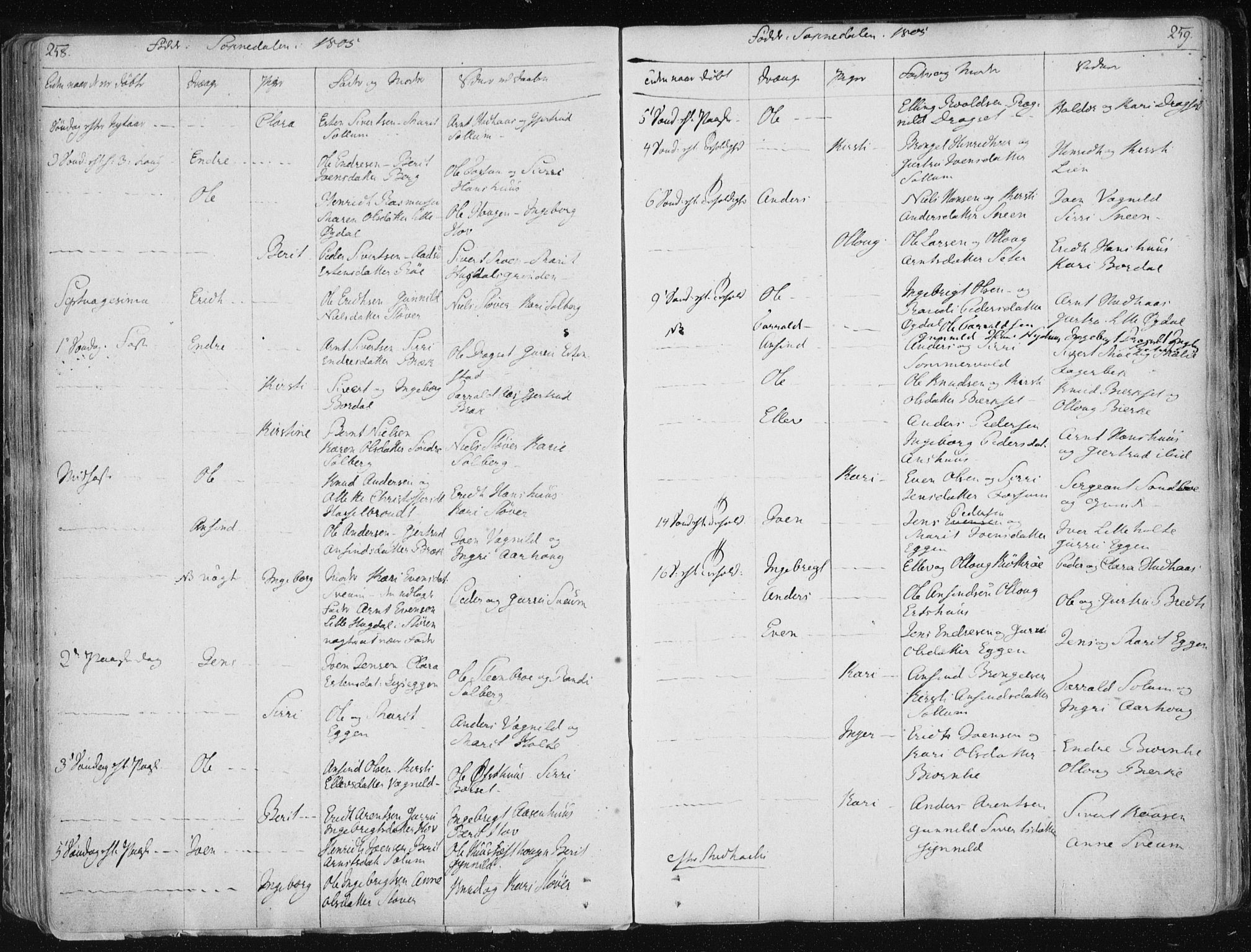 Ministerialprotokoller, klokkerbøker og fødselsregistre - Sør-Trøndelag, AV/SAT-A-1456/687/L0992: Ministerialbok nr. 687A03 /1, 1788-1815, s. 258-259