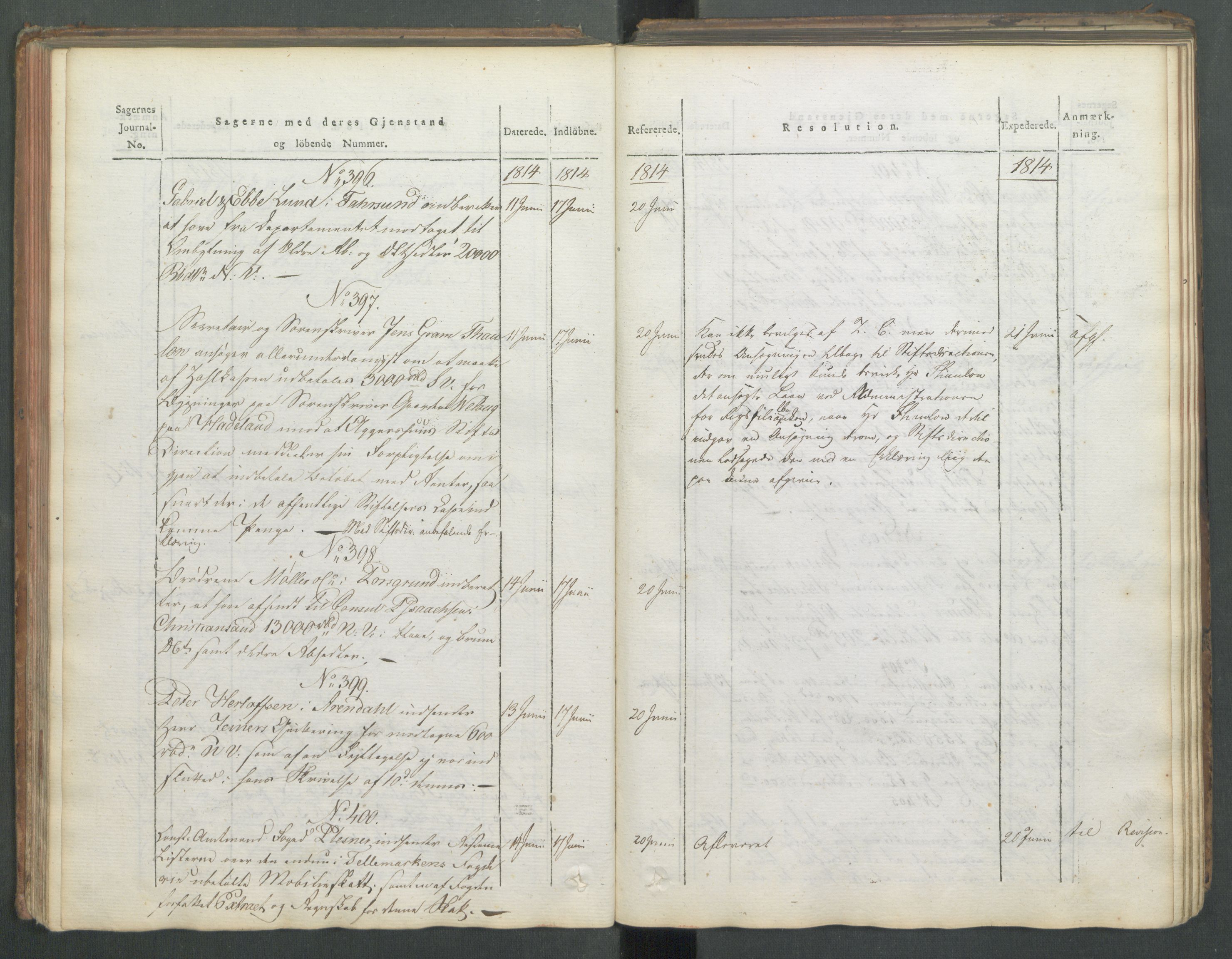 Departementene i 1814, AV/RA-S-3899/Fa/L0008: 1. byrå - Journal B, 1814, s. 88