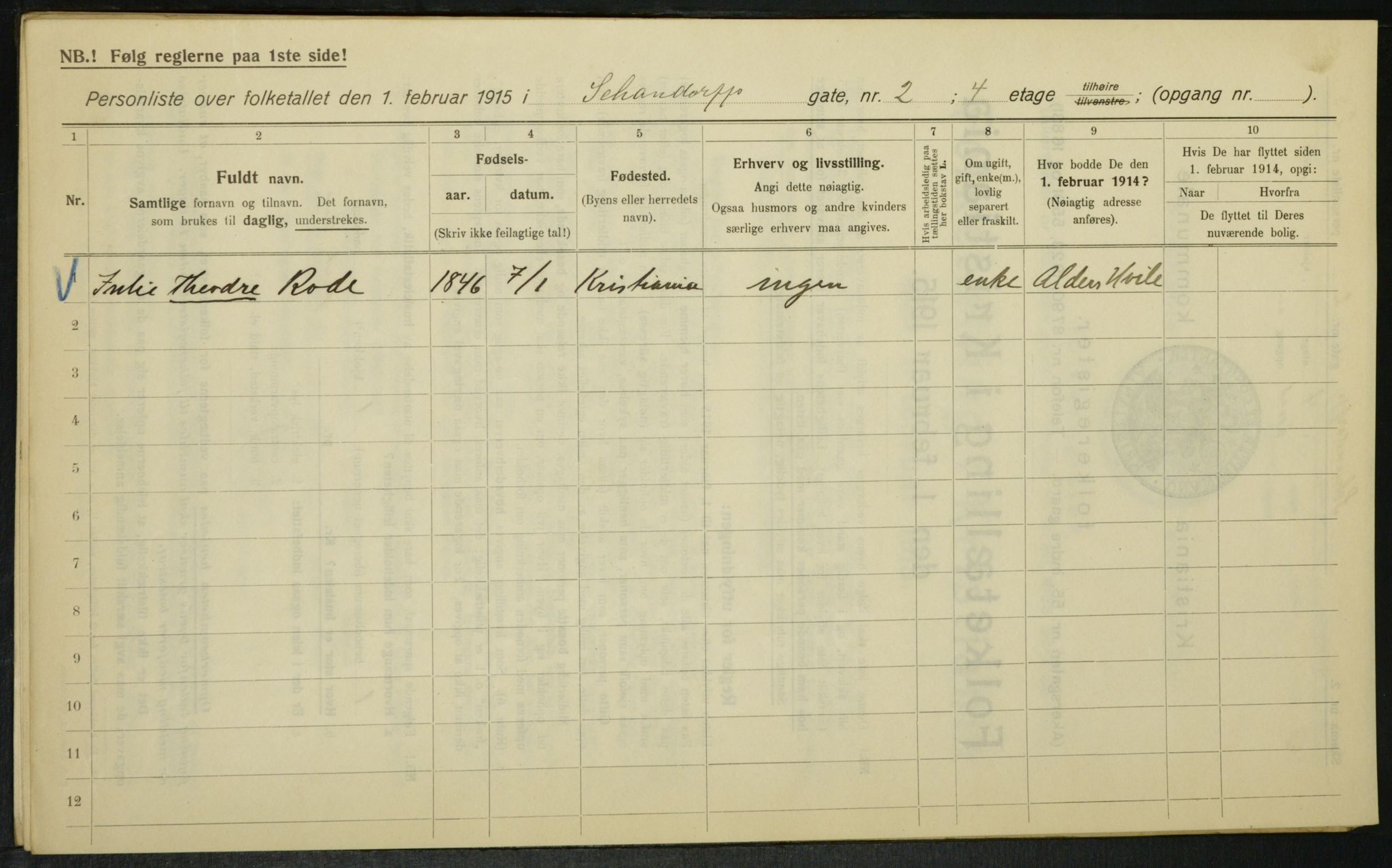 OBA, Kommunal folketelling 1.2.1915 for Kristiania, 1915, s. 89068