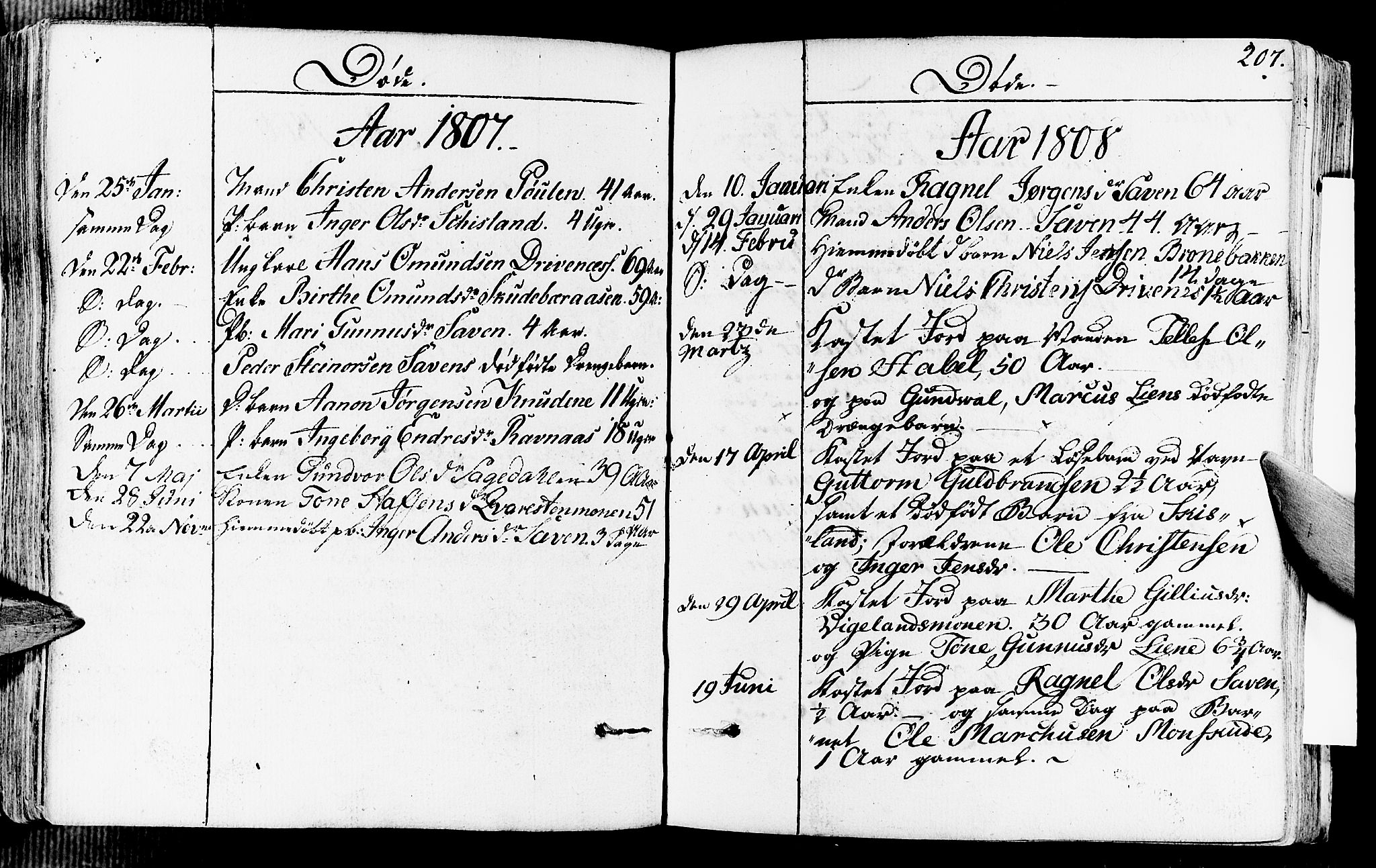 Vennesla sokneprestkontor, SAK/1111-0045/Fa/Fab/L0002: Ministerialbok nr. A 2, 1794-1834, s. 207