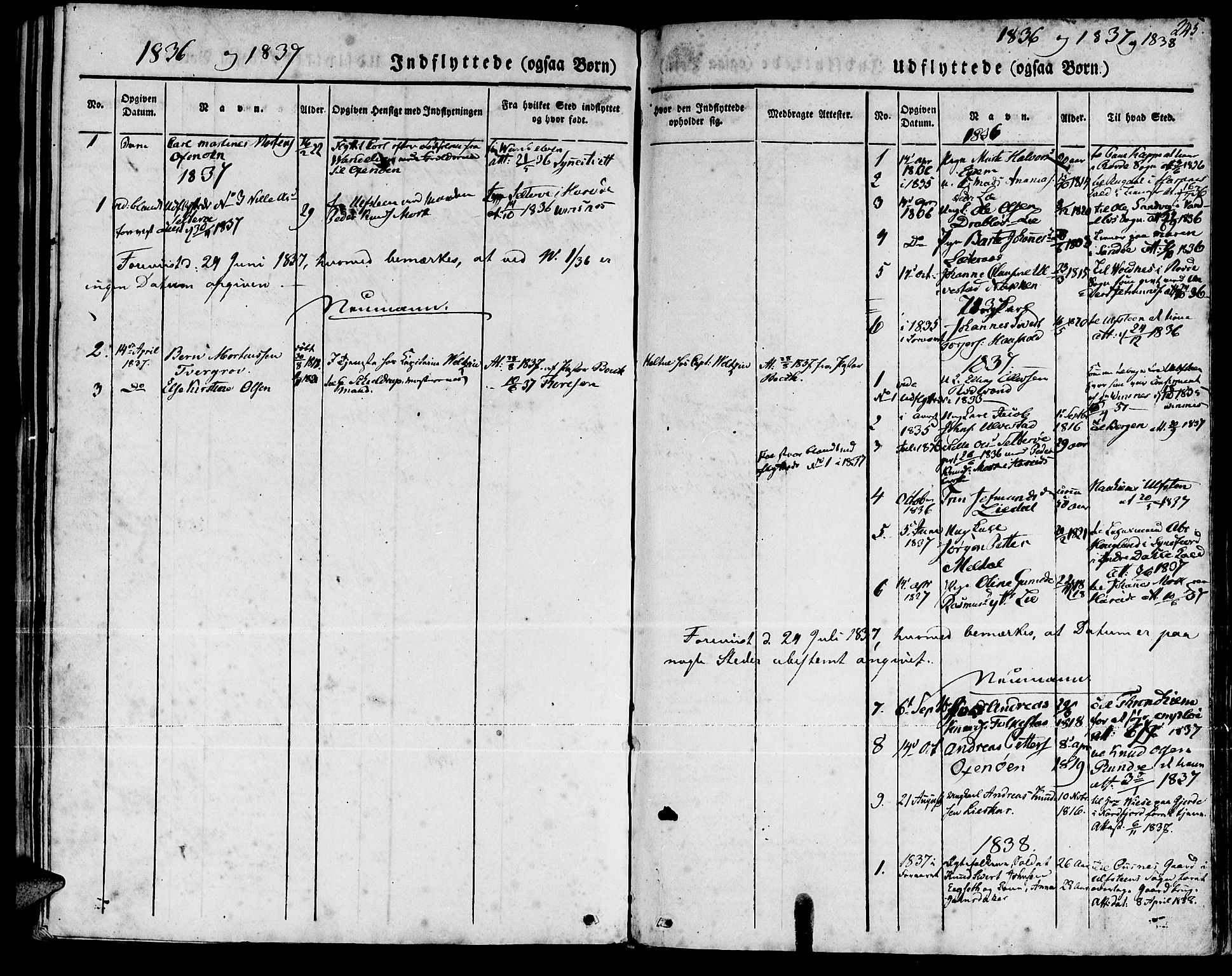 Ministerialprotokoller, klokkerbøker og fødselsregistre - Møre og Romsdal, SAT/A-1454/511/L0139: Ministerialbok nr. 511A06, 1831-1850, s. 245
