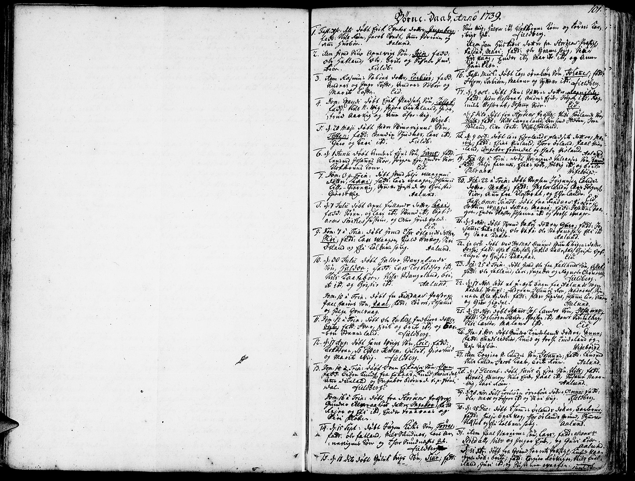 Fjelberg sokneprestembete, SAB/A-75201/H/Haa: Ministerialbok nr. A 1, 1739-1759, s. 101