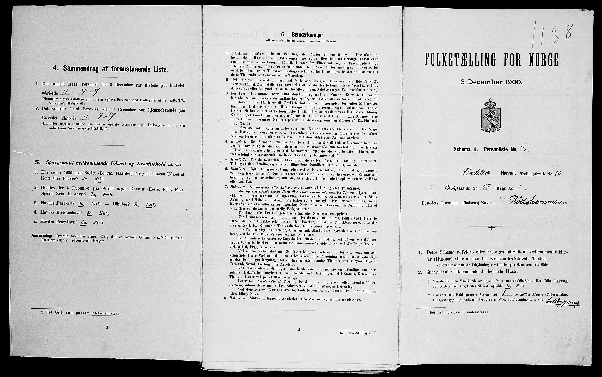 SAK, Folketelling 1900 for 0913 Søndeled herred, 1900, s. 992