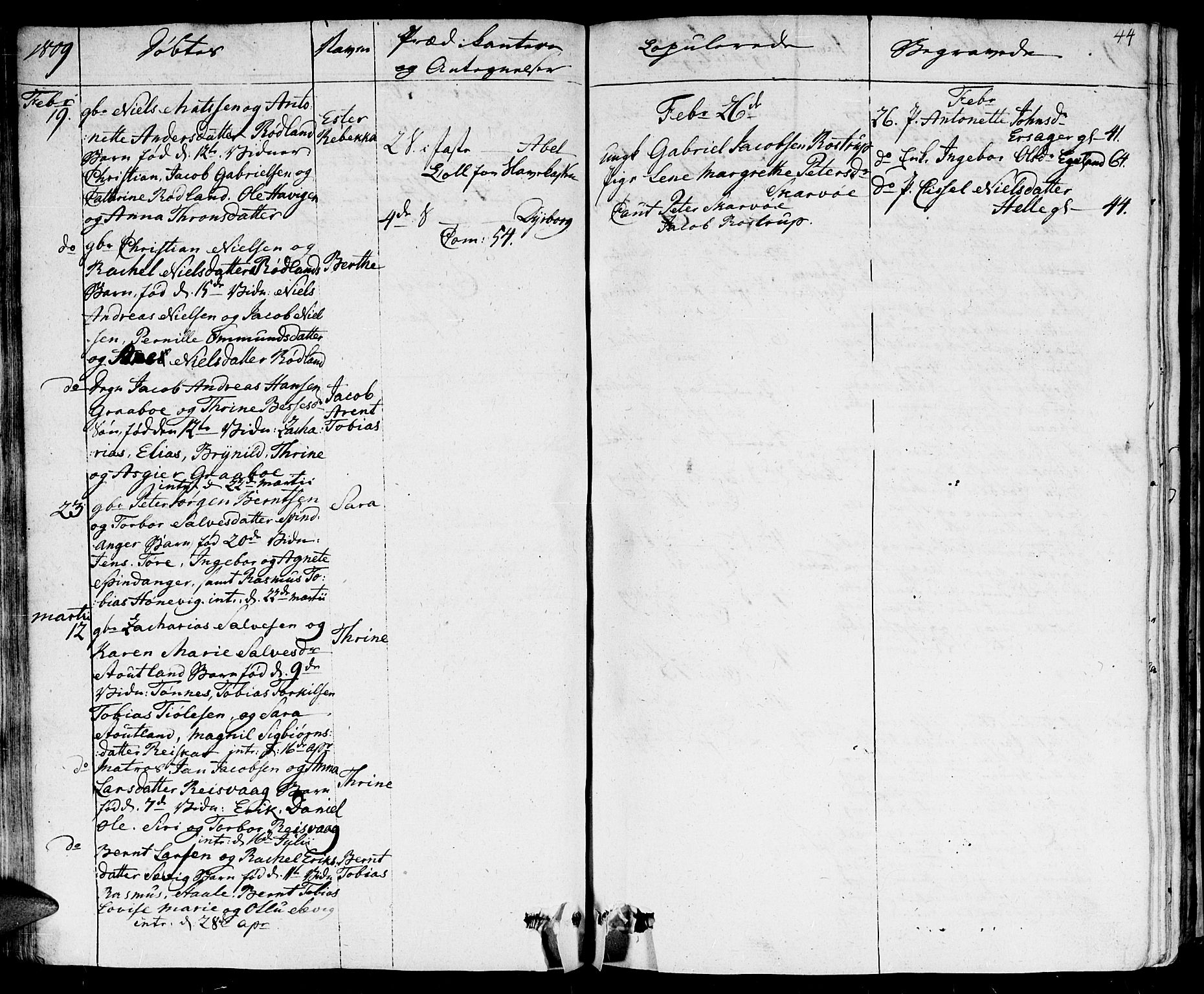 Herad sokneprestkontor, SAK/1111-0018/F/Fa/Fab/L0001: Ministerialbok nr. A 1, 1797-1839, s. 44