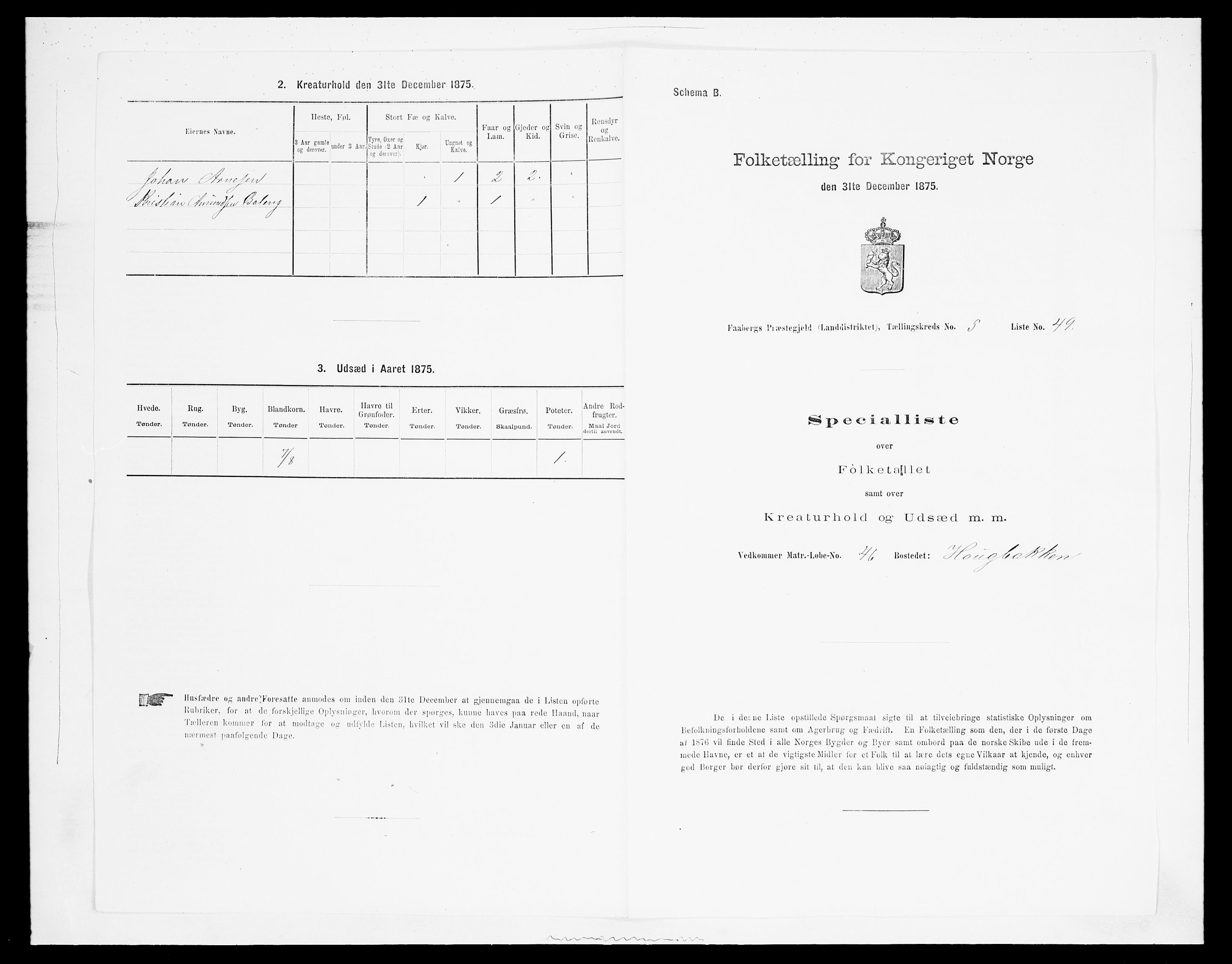 SAH, Folketelling 1875 for 0524L Fåberg prestegjeld, Fåberg sokn og Lillehammer landsokn, 1875, s. 678