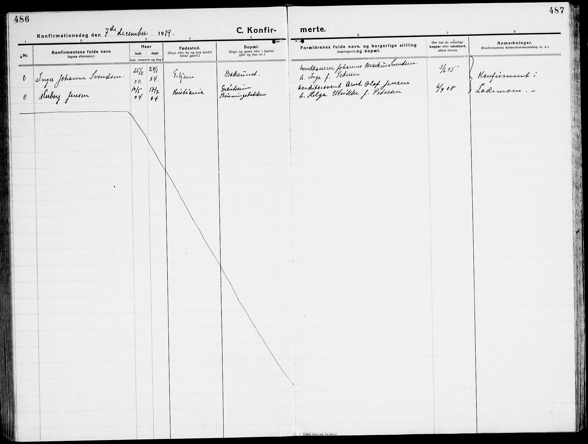 Ministerialprotokoller, klokkerbøker og fødselsregistre - Sør-Trøndelag, SAT/A-1456/607/L0321: Ministerialbok nr. 607A05, 1916-1935, s. 486-487