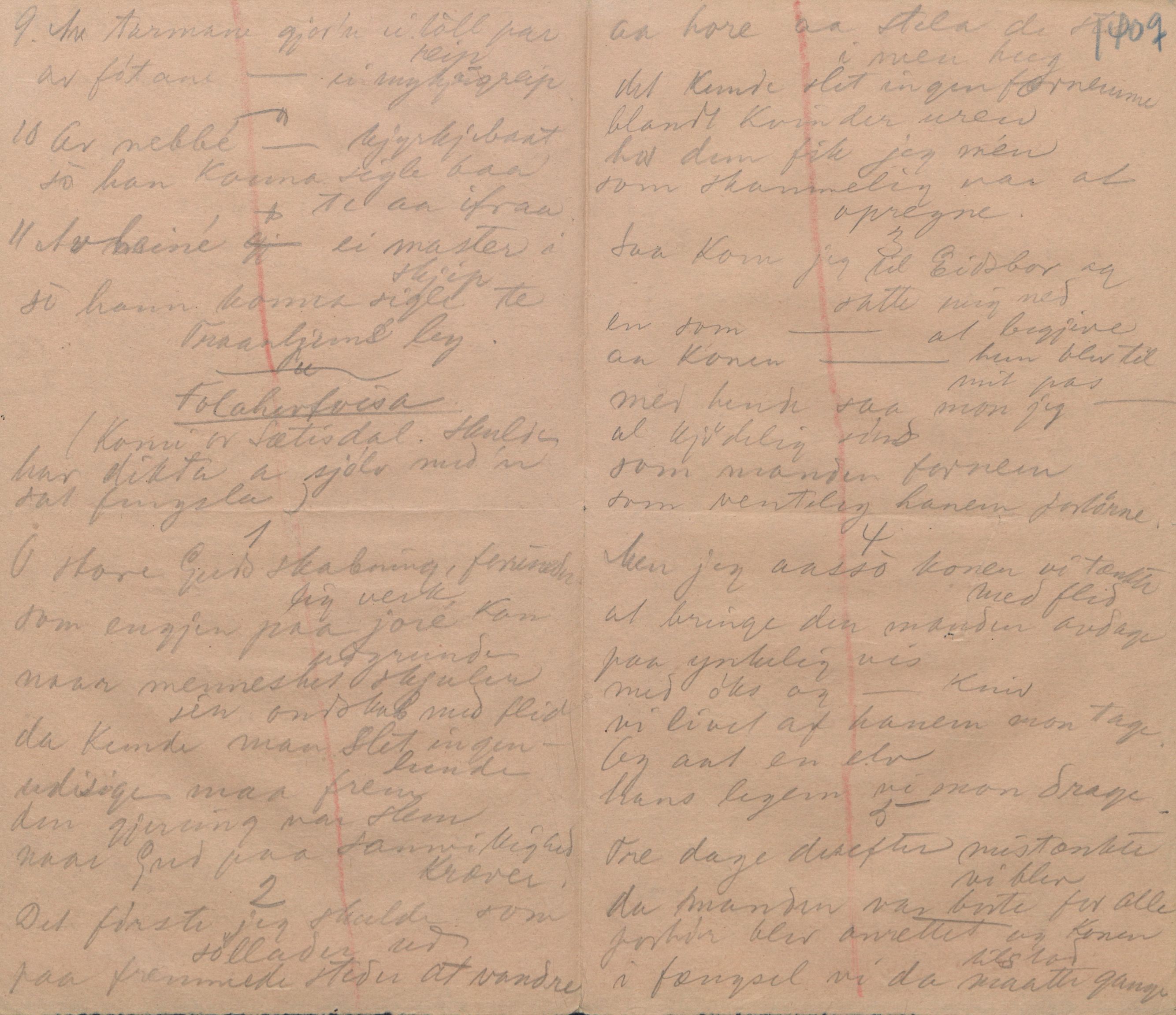 Rikard Berge, TEMU/TGM-A-1003/F/L0004/0049: 101-159 / 152 Om bygdefolk. Stev om jente. Blodstemming, 1904-1906, s. 140p-140q