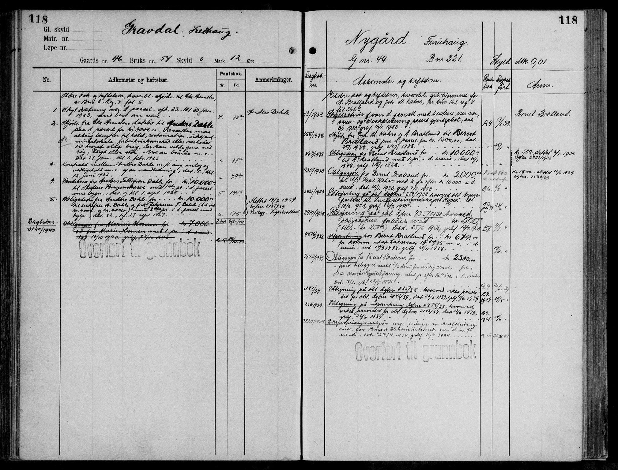 Midhordland sorenskriveri, AV/SAB-A-3001/1/G/Ga/Gab/L0111: Panteregister nr. II.A.b.111, s. 118