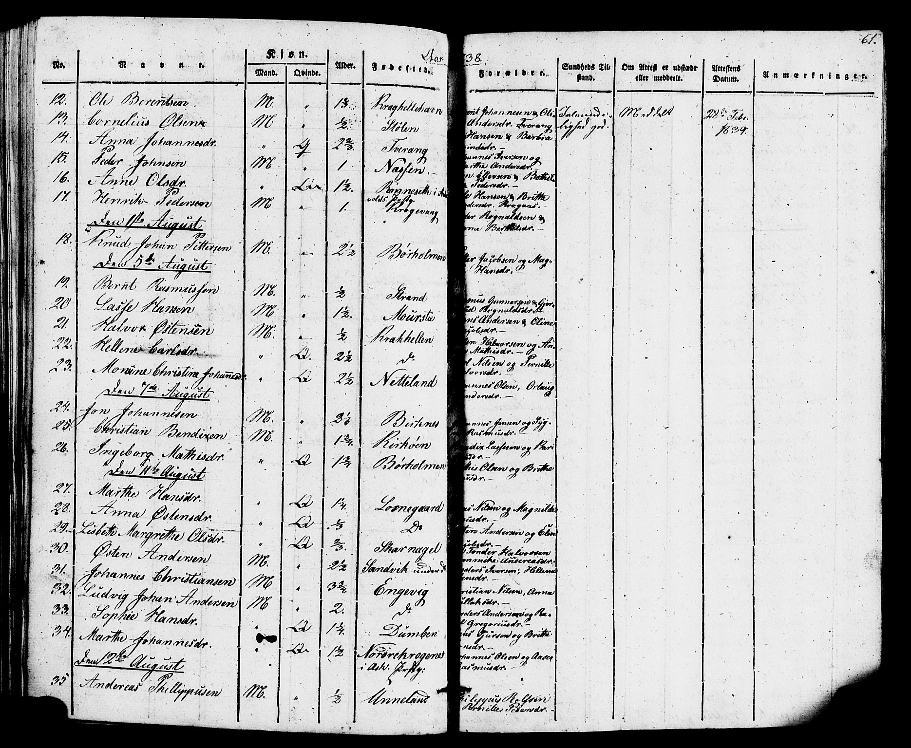 Gulen sokneprestembete, AV/SAB-A-80201/H/Haa/Haaa/L0026: Ministerialbok nr. A 26, 1826-1842, s. 61