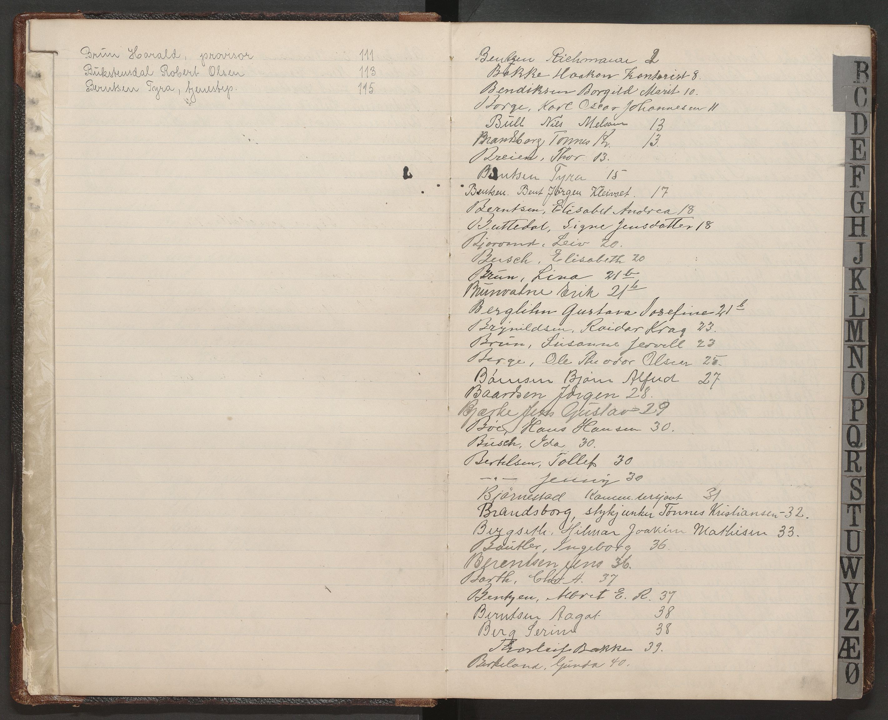 Kristiansand folkeregister, AV/SAK-1341-0030/F/Fb/L0002/0002: Inn- og utflytting / Inn- og utflyttingsprotokoll, 1914-1923