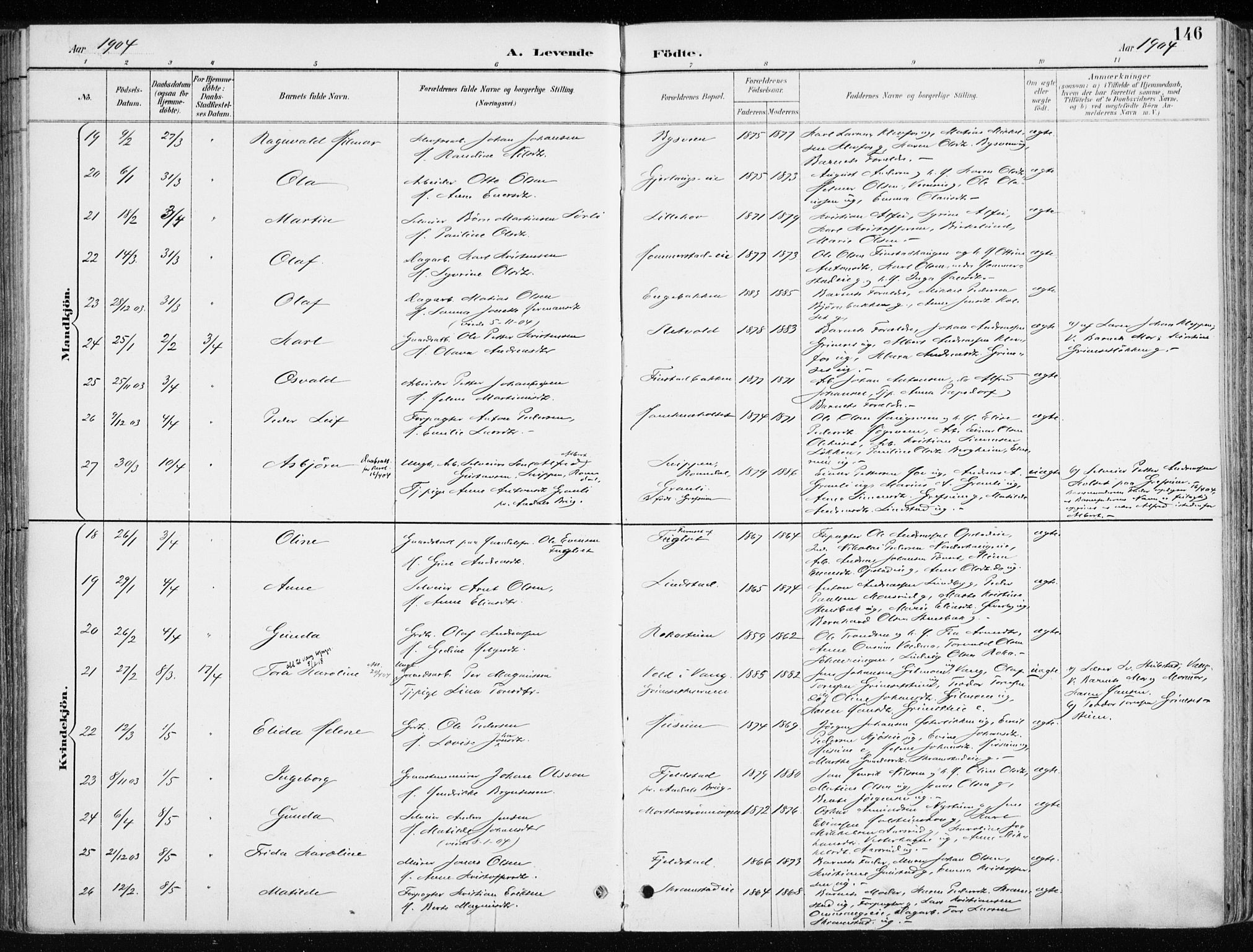 Løten prestekontor, AV/SAH-PREST-022/K/Ka/L0010: Ministerialbok nr. 10, 1892-1907, s. 146