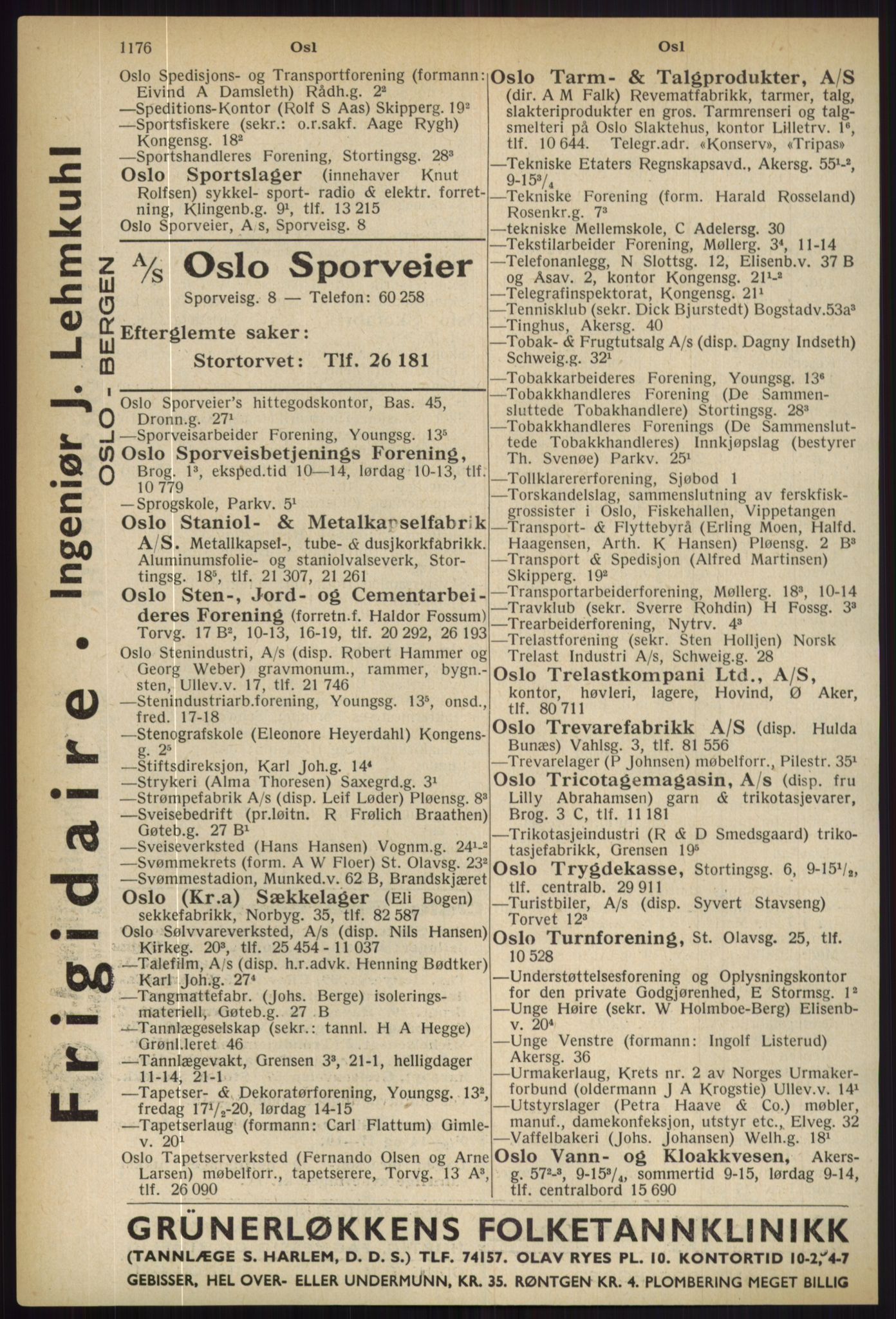 Kristiania/Oslo adressebok, PUBL/-, 1936, s. 1176