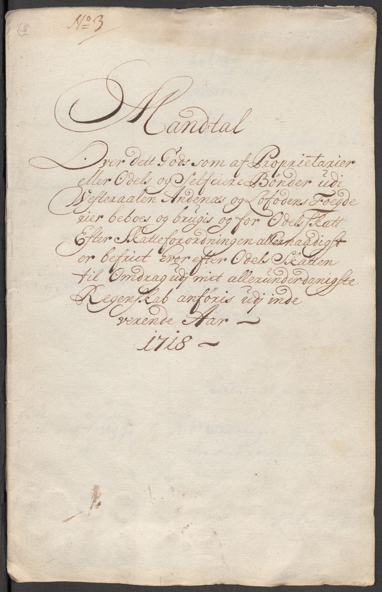 Rentekammeret inntil 1814, Reviderte regnskaper, Fogderegnskap, RA/EA-4092/R67/L4684: Fogderegnskap Vesterålen, Andenes og Lofoten, 1718, s. 366