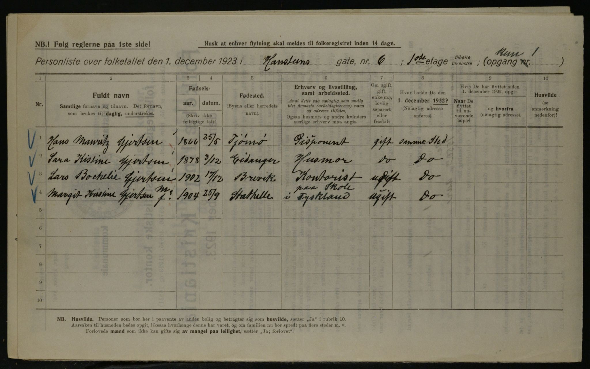 OBA, Kommunal folketelling 1.12.1923 for Kristiania, 1923, s. 38988