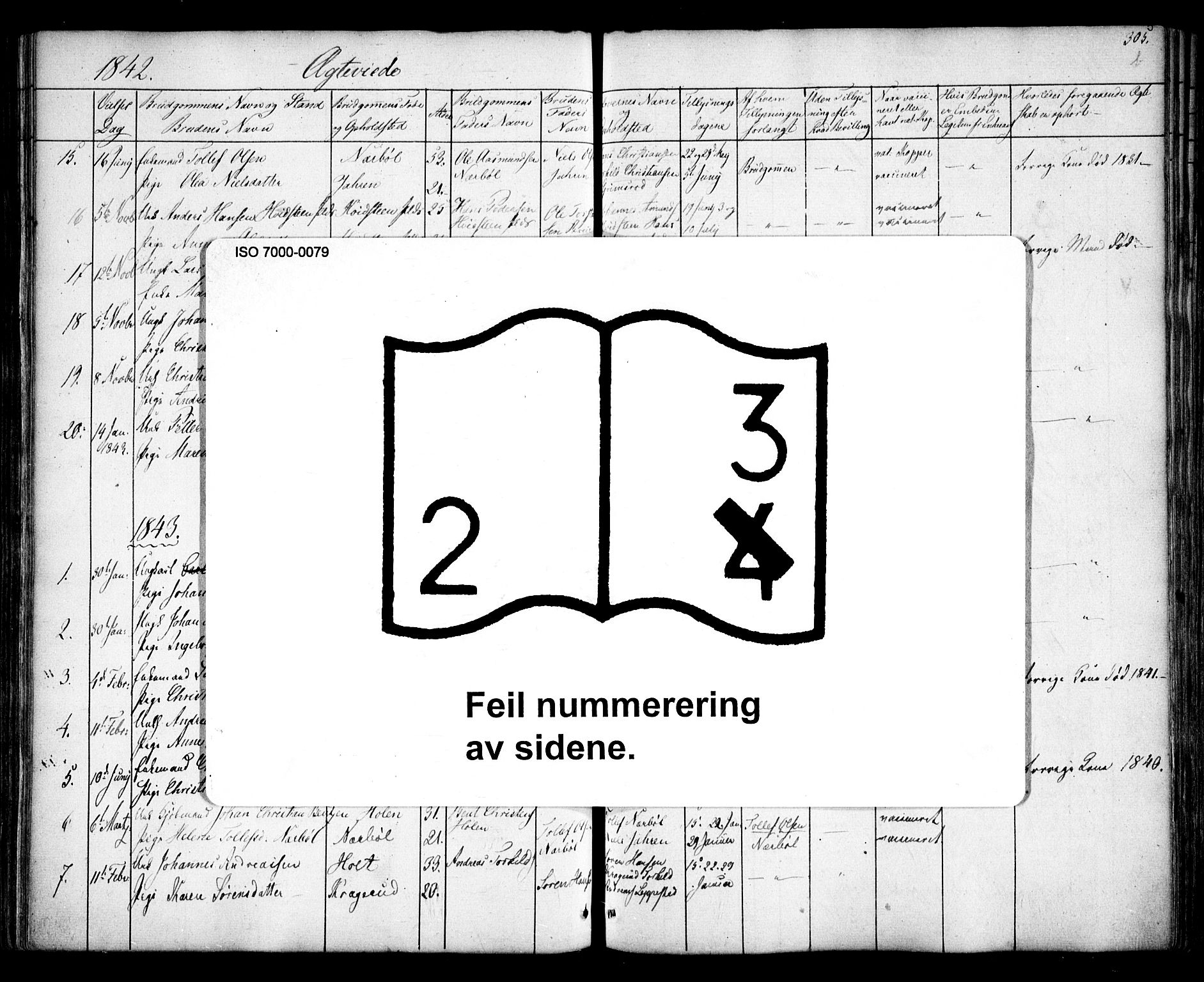 Hobøl prestekontor Kirkebøker, AV/SAO-A-2002/F/Fa/L0003: Ministerialbok nr. I 3, 1842-1864, s. 305