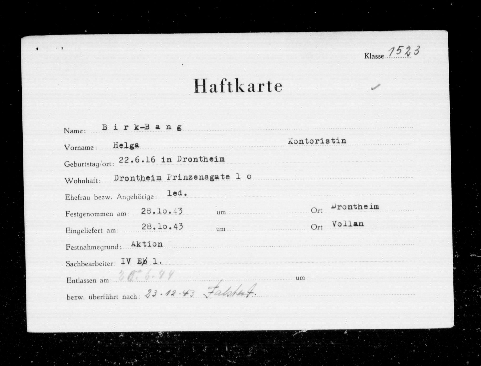 Befehlshaber der Sicherheitspolizei und des SD, AV/RA-RAFA-5969/F/Fc/L0002: Fangeregister Falstad: A - Brauten, 1941-1945