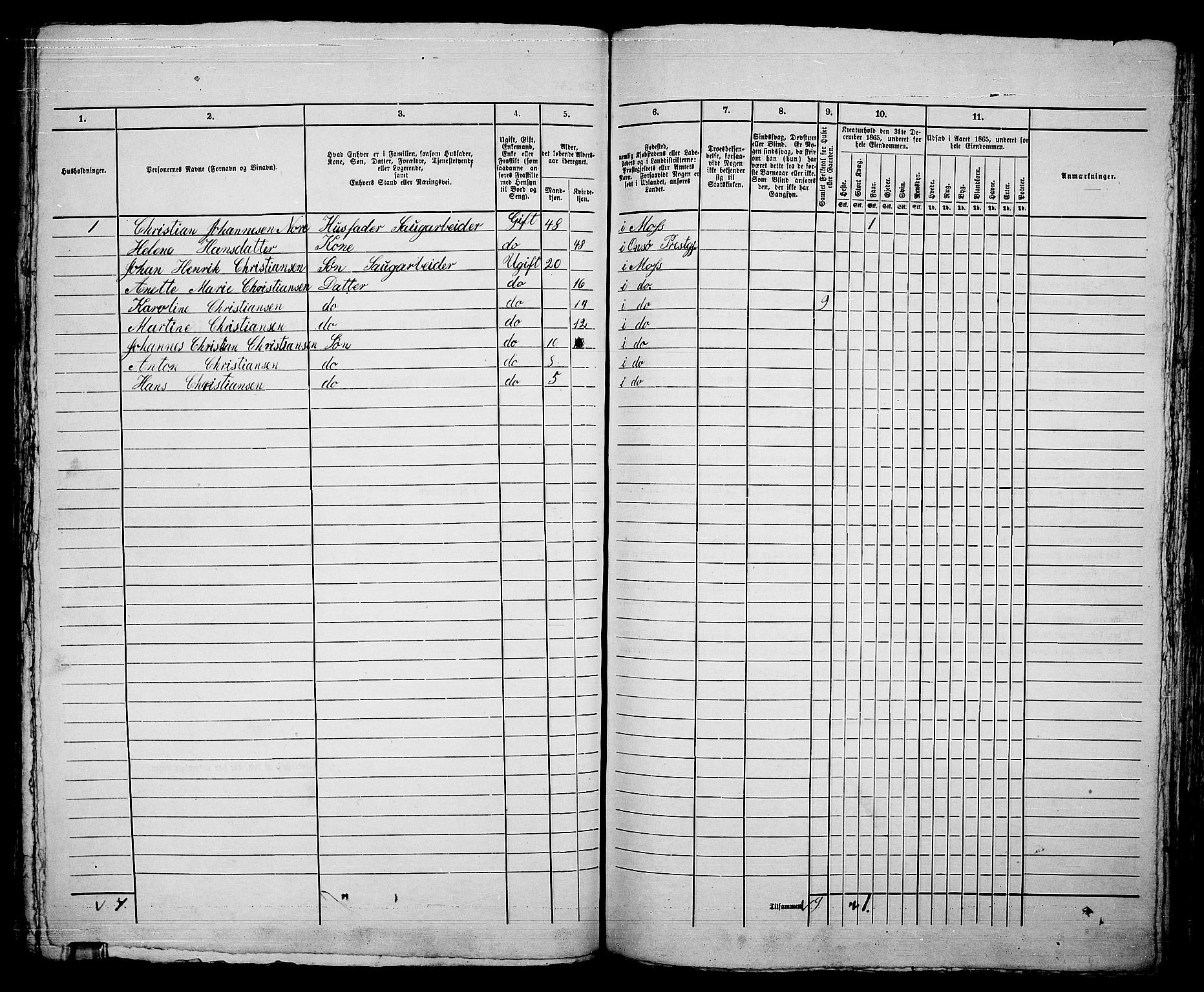 RA, Folketelling 1865 for 0104B Moss prestegjeld, Moss kjøpstad, 1865, s. 256