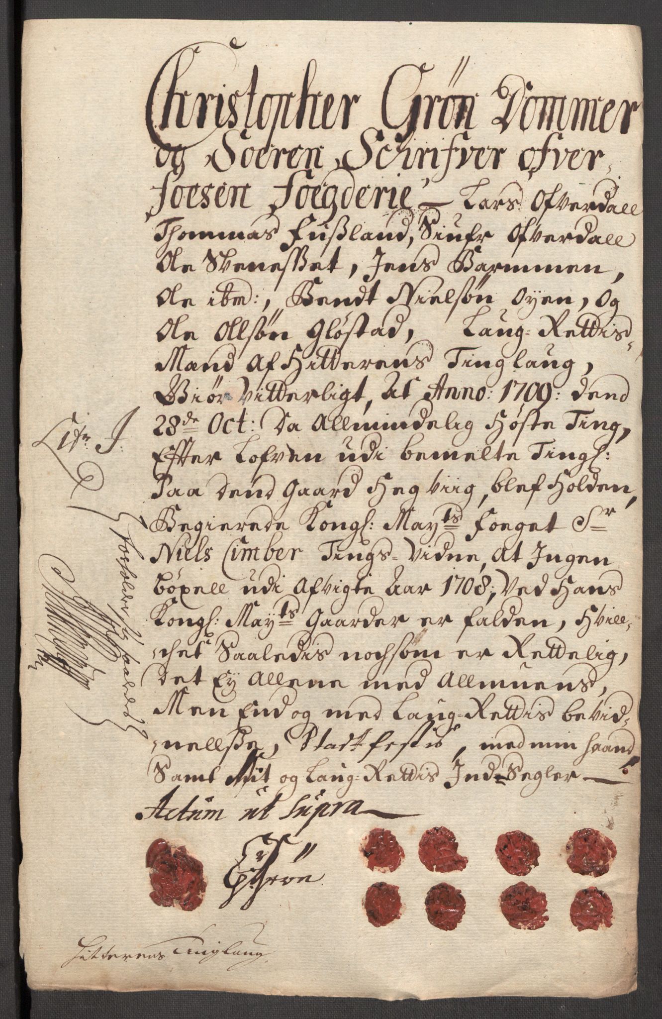 Rentekammeret inntil 1814, Reviderte regnskaper, Fogderegnskap, RA/EA-4092/R57/L3858: Fogderegnskap Fosen, 1708-1709, s. 313