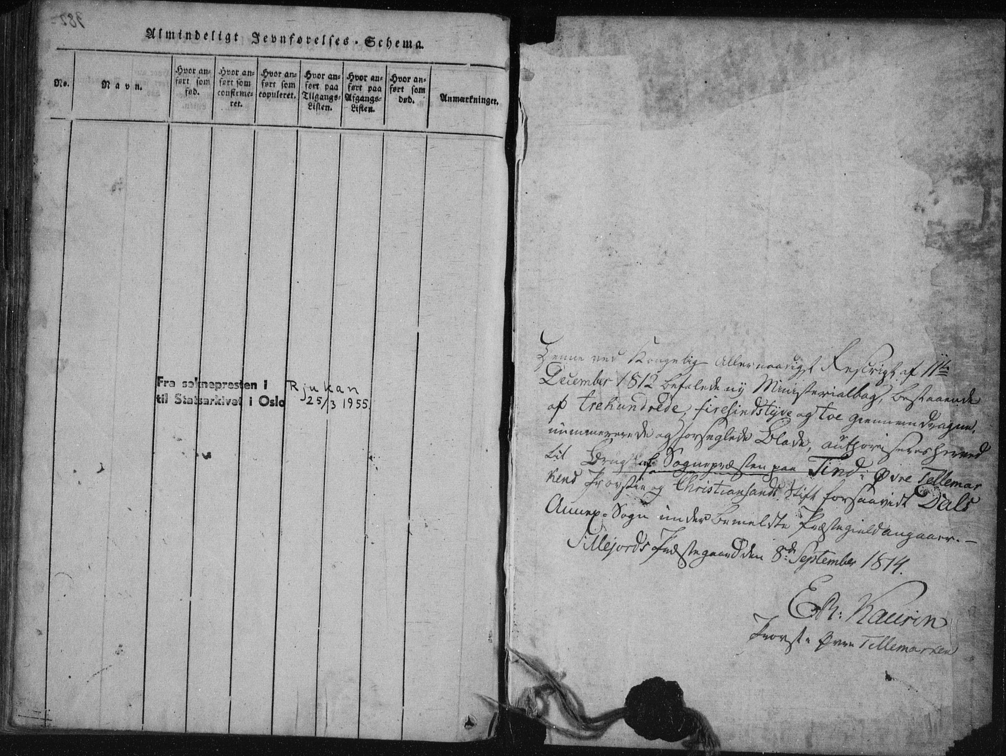 Tinn kirkebøker, AV/SAKO-A-308/F/Fc/L0001: Ministerialbok nr. III 1, 1815-1843