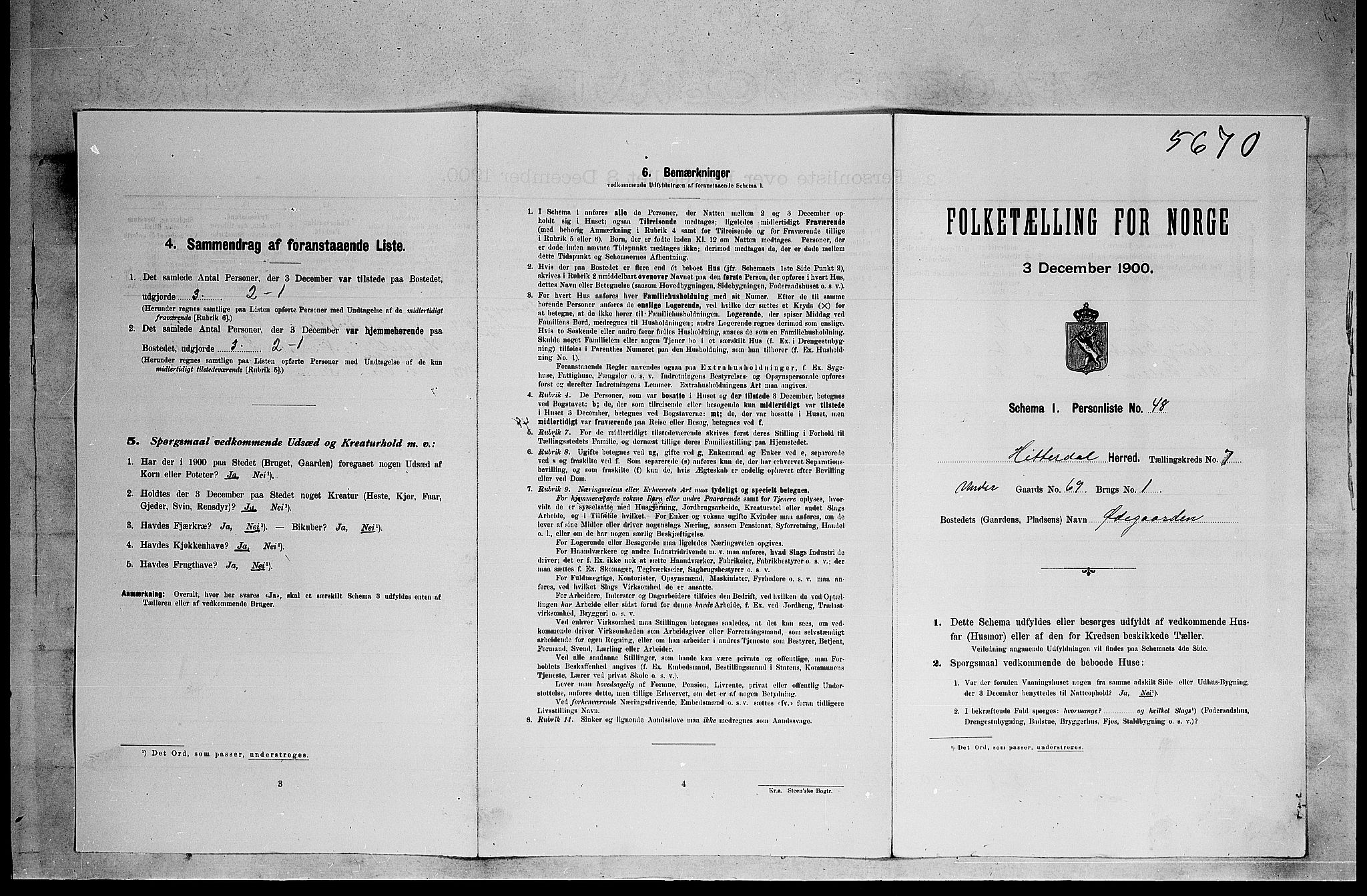 SAKO, Folketelling 1900 for 0823 Heddal herred, 1900, s. 1024