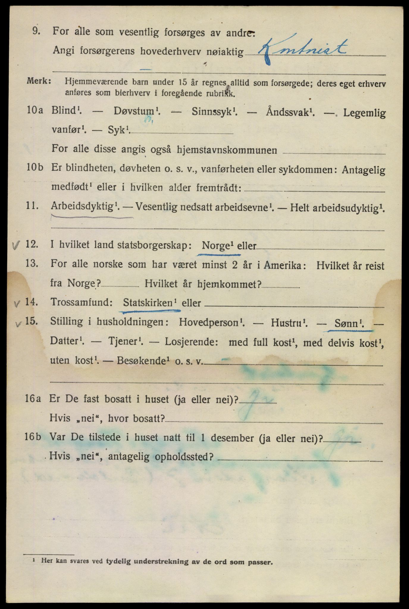 SAO, Folketelling 1920 for 0301 Kristiania kjøpstad, 1920, s. 365054