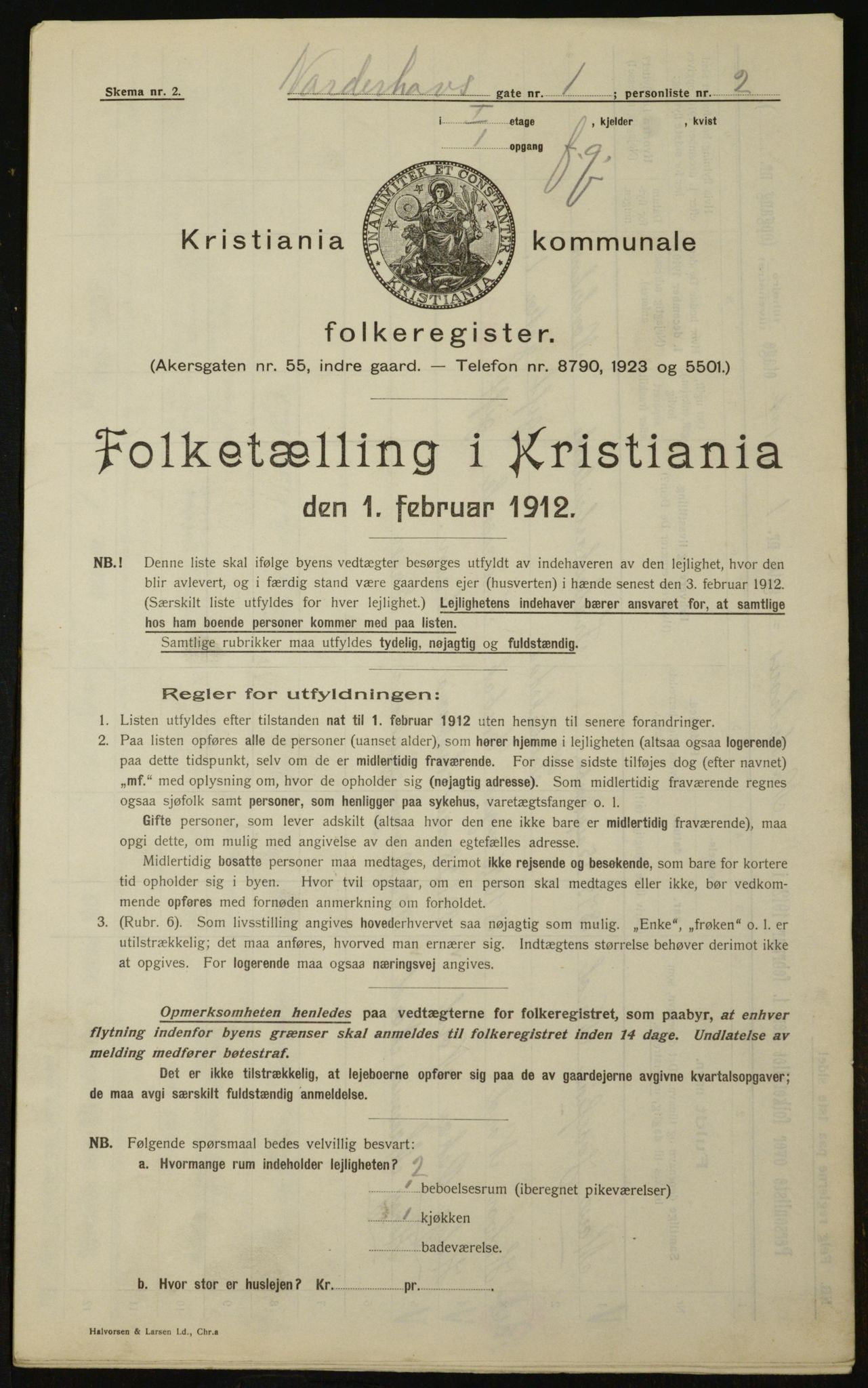 OBA, Kommunal folketelling 1.2.1912 for Kristiania, 1912, s. 73065