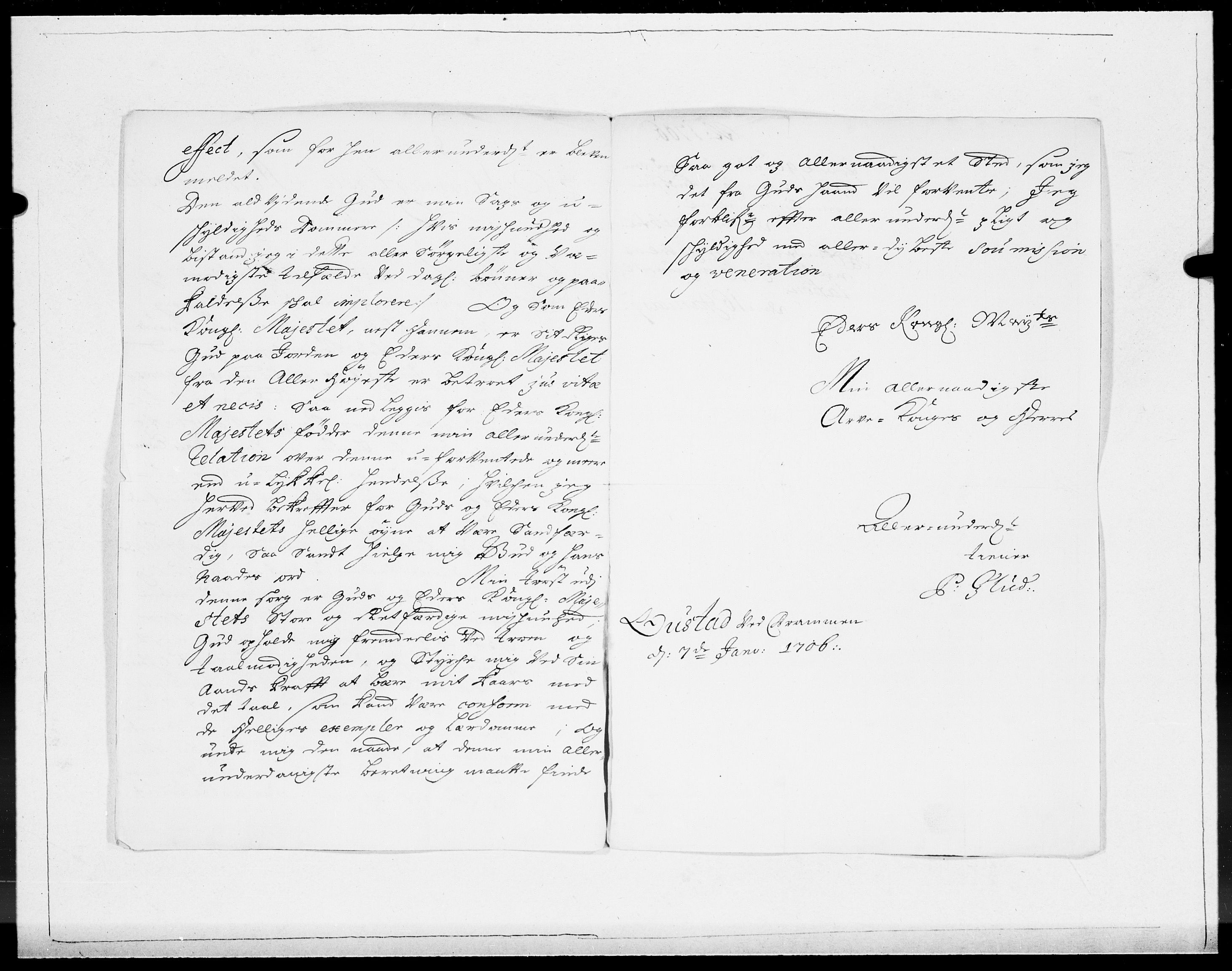 Danske Kanselli 1572-1799, AV/RA-EA-3023/F/Fc/Fcc/Fcca/L0060: Norske innlegg 1572-1799, Mgl. nov.-des., 1706, s. 9