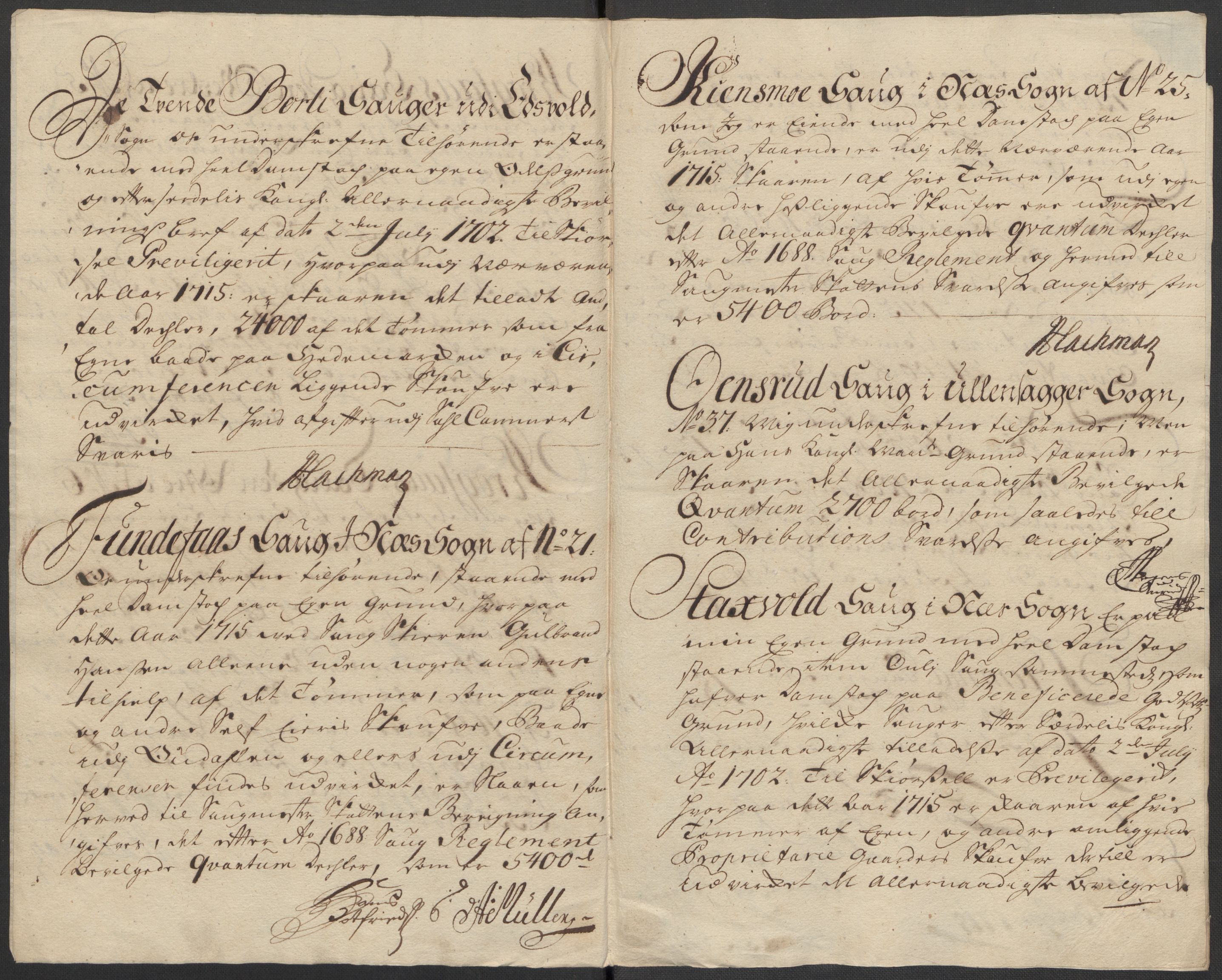 Rentekammeret inntil 1814, Reviderte regnskaper, Fogderegnskap, AV/RA-EA-4092/R12/L0724: Fogderegnskap Øvre Romerike, 1715, s. 151