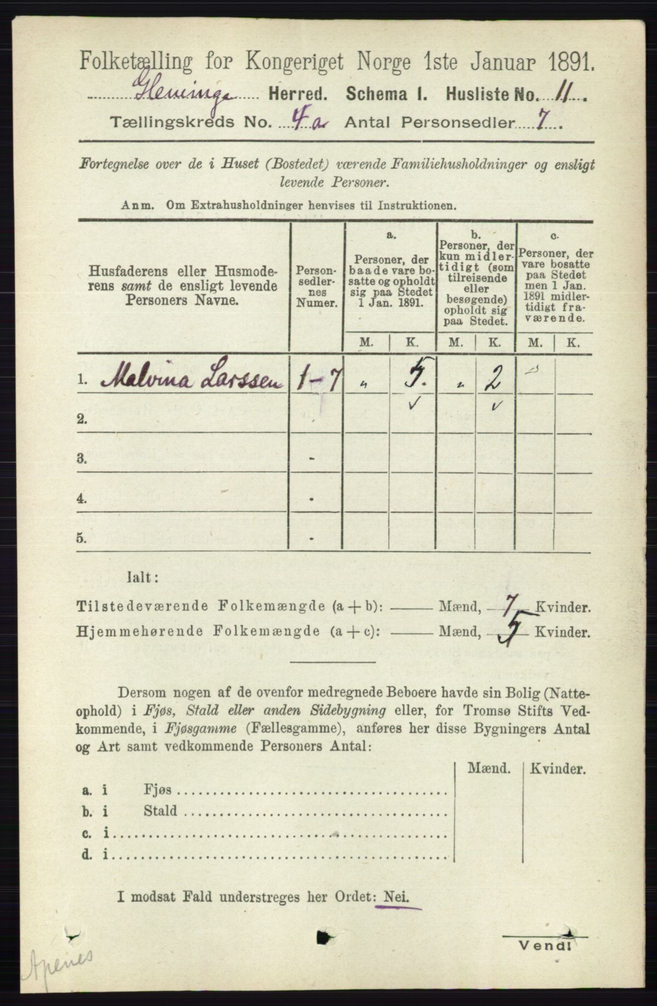 RA, Folketelling 1891 for 0132 Glemmen herred, 1891, s. 3350