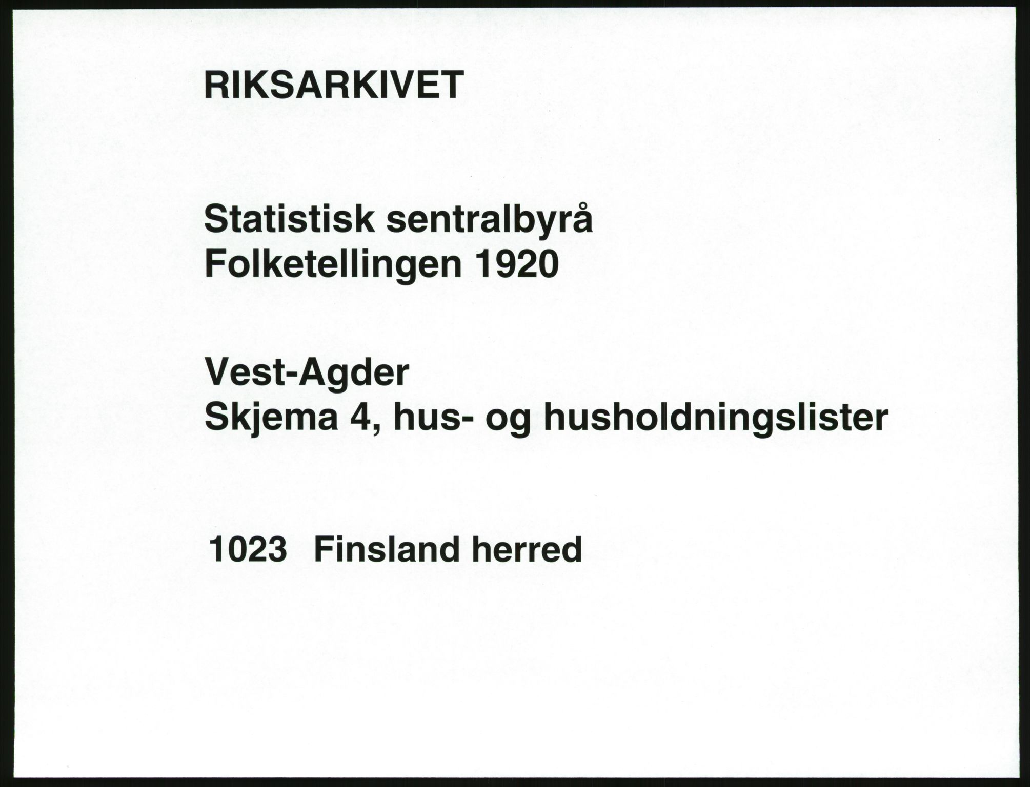 SAK, Folketelling 1920 for 1023 Finsland herred, 1920, s. 24