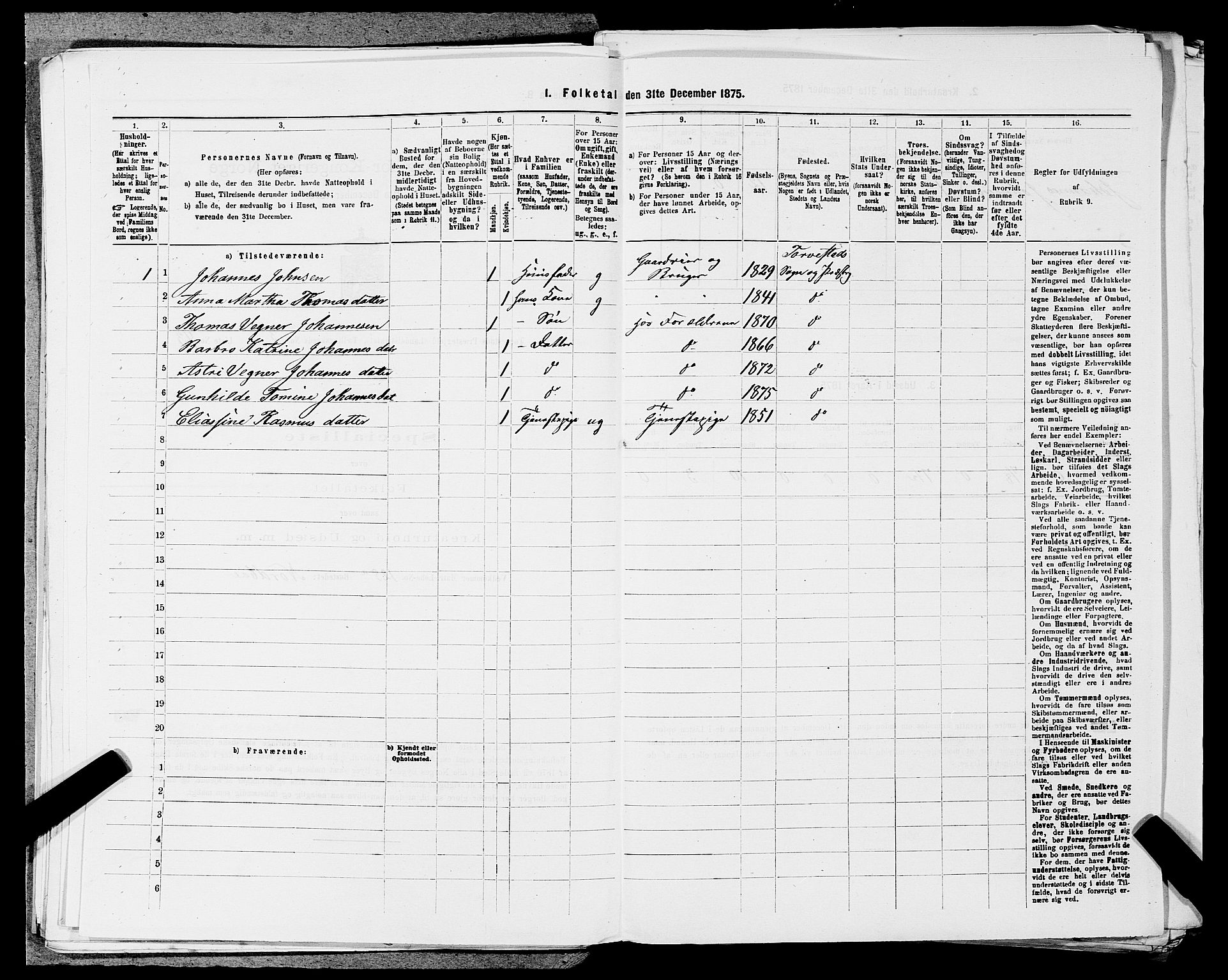 SAST, Folketelling 1875 for 1152L Torvastad prestegjeld, Torvastad sokn, Skåre sokn og Utsira sokn, 1875, s. 504