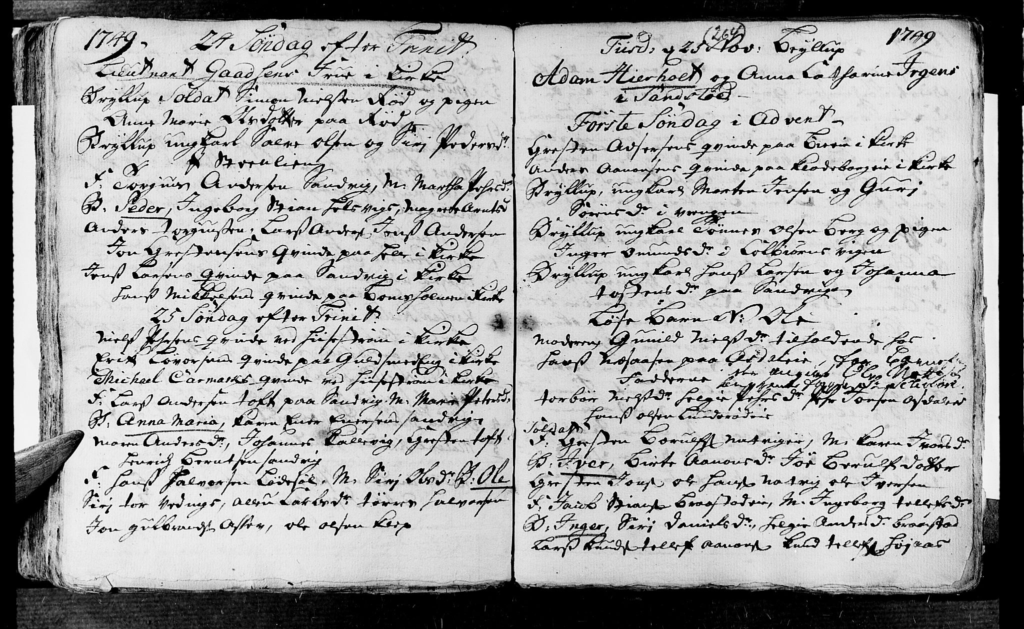 Øyestad sokneprestkontor, AV/SAK-1111-0049/F/Fa/L0004: Ministerialbok nr. A 4, 1730-1750, s. 264