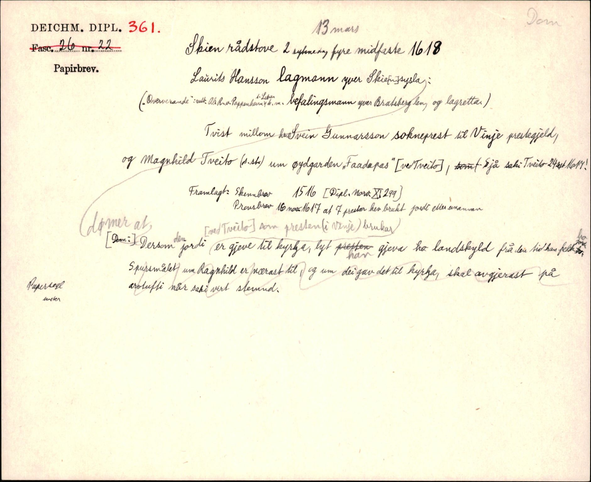 Riksarkivets diplomsamling, AV/RA-EA-5965/F35/F35j/L0001: Regestsedler: Deichmanske diplomer nr. 1-450, s. 749
