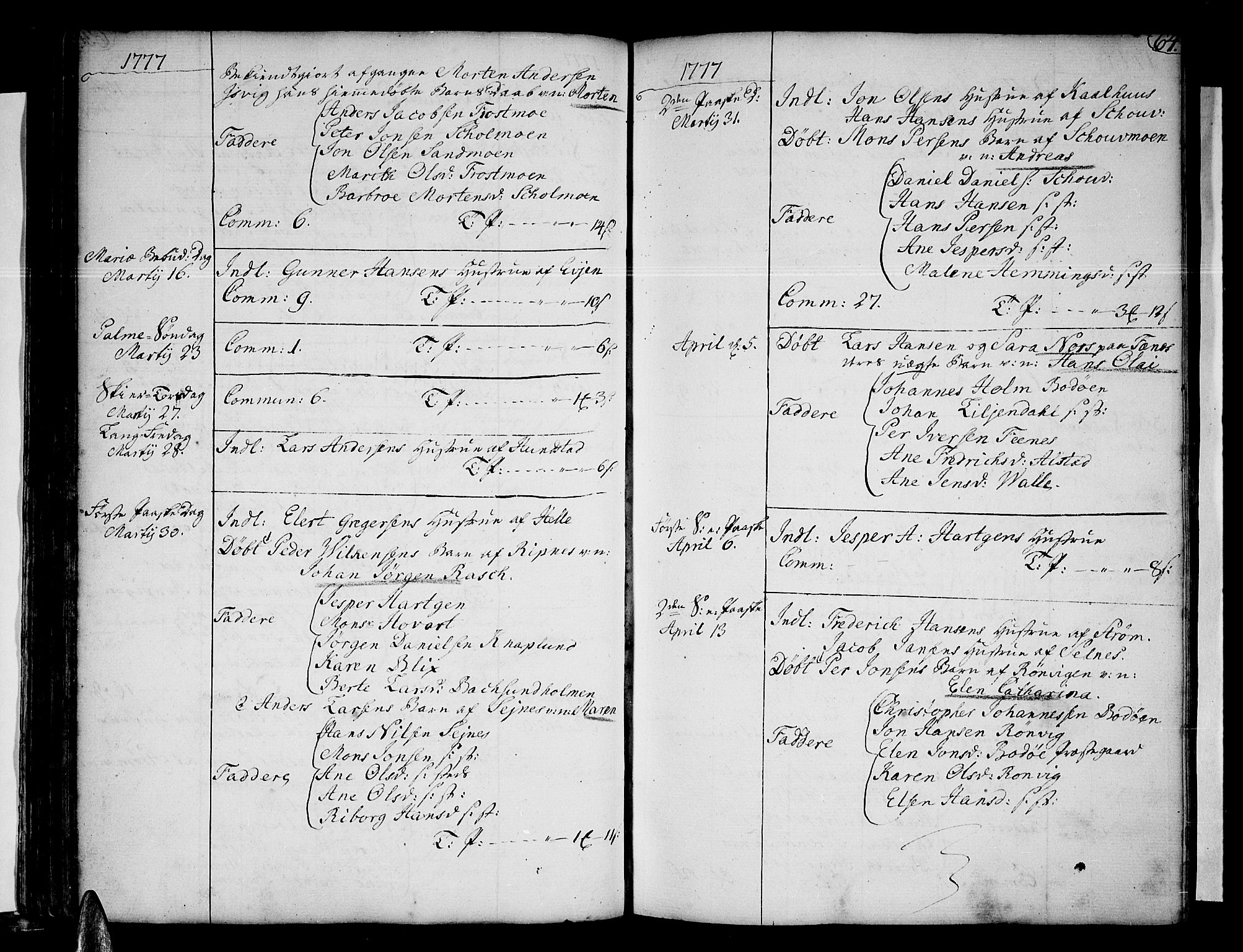 Ministerialprotokoller, klokkerbøker og fødselsregistre - Nordland, AV/SAT-A-1459/801/L0003: Ministerialbok nr. 801A03, 1762-1795, s. 64