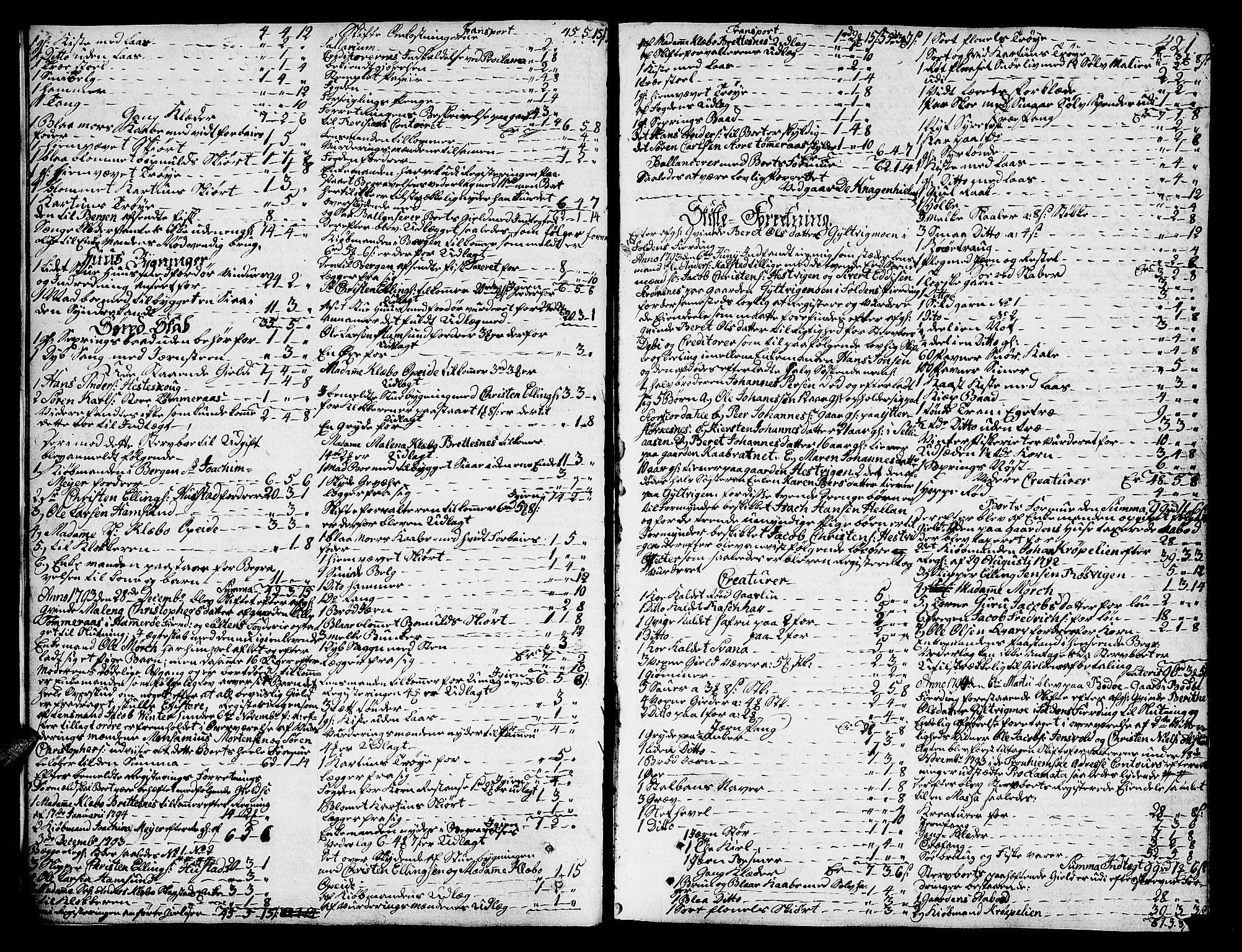 Salten sorenskriveri, AV/SAT-A-4578/1/3/3A/L0029: Skifteprotokoll 13c, 1793-1796, s. 420b-421a